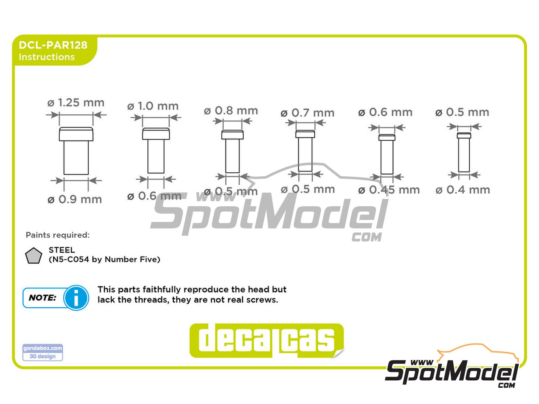 Image 6: Tornillo cil&iacute;ndrico ranurado 0.5 - 1.25 mm | Tornillos fabricado por Decalcas (ref.&nbsp;DCL-PAR128)