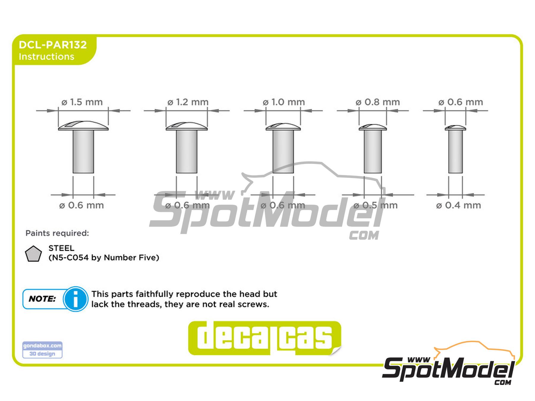 Image 7: Slotted large raised cheese head screws 0.6 - 1.5 mm | Fasteners manufactured by Decalcas (ref. DCL-PAR132)