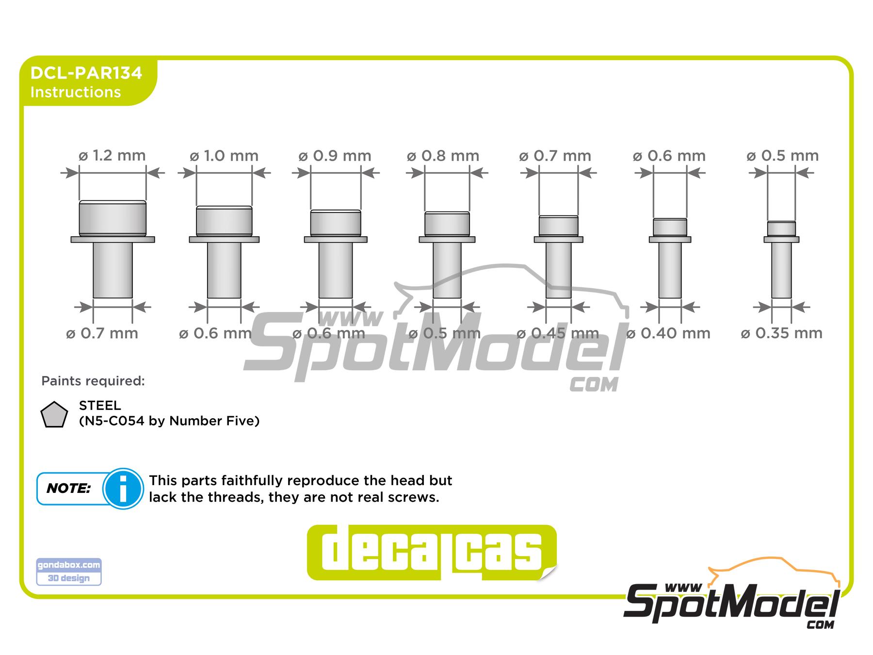 Image 7: Hex socket head cap with washer - Type 1 - 0.5 - 1.2 mm | Fasteners manufactured by Decalcas (ref. DCL-PAR134)