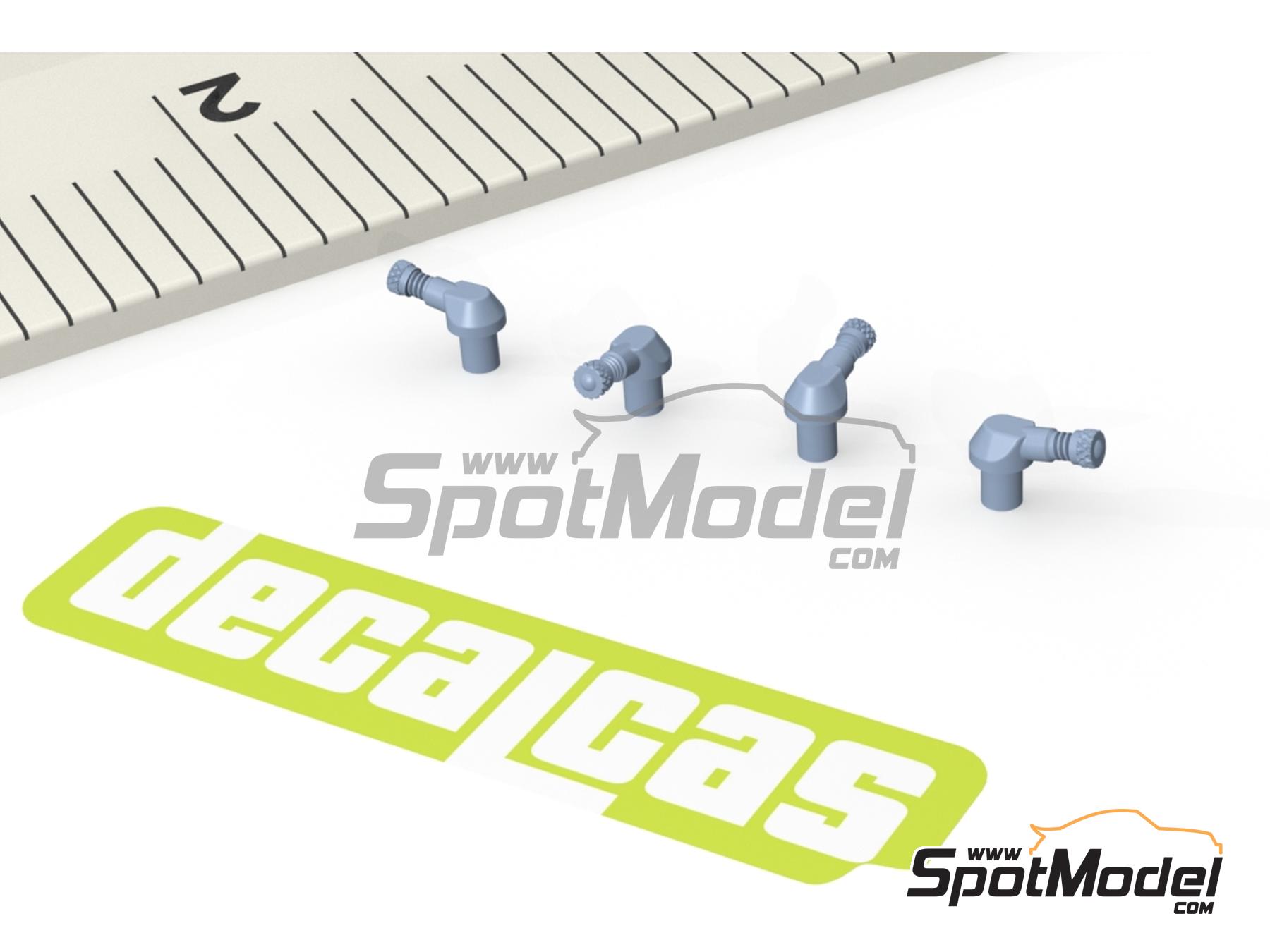 Image 4: V&aacute;lvula de inflado acodada a 90 grados - 90 Degree Valve Stems - Tipo 1 | V&aacute;lvula de inflado en escala&nbsp;1/12 fabricado por Decalcas (ref.&nbsp;DCL-PAR136)