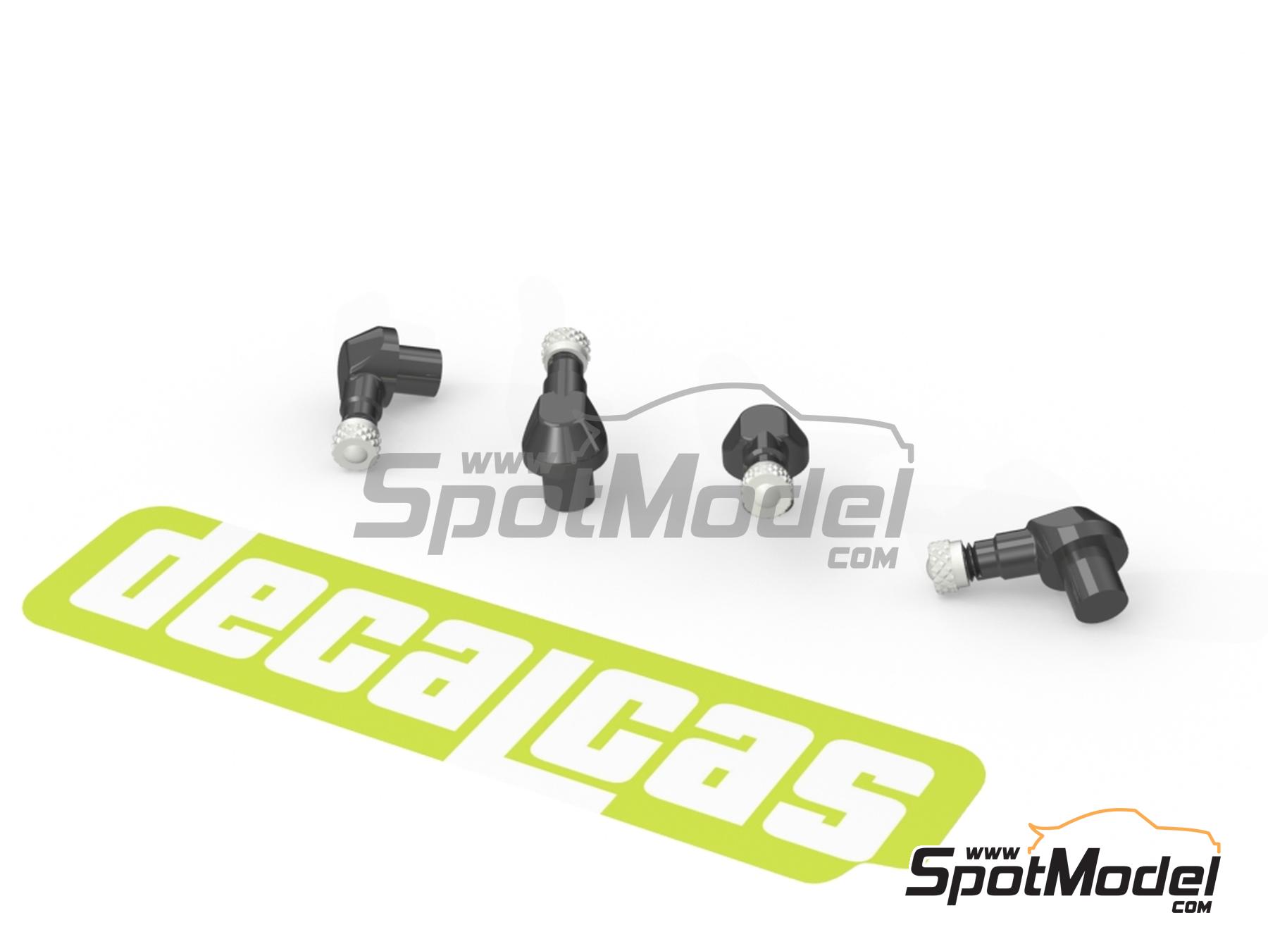 Image 1: Válvula de inflado acodada a 90 grados - 90 Degree Valve Stems - Tipo 1 | Válvula de inflado en escala 1/9 fabricado por Decalcas (ref. DCL-PAR139)