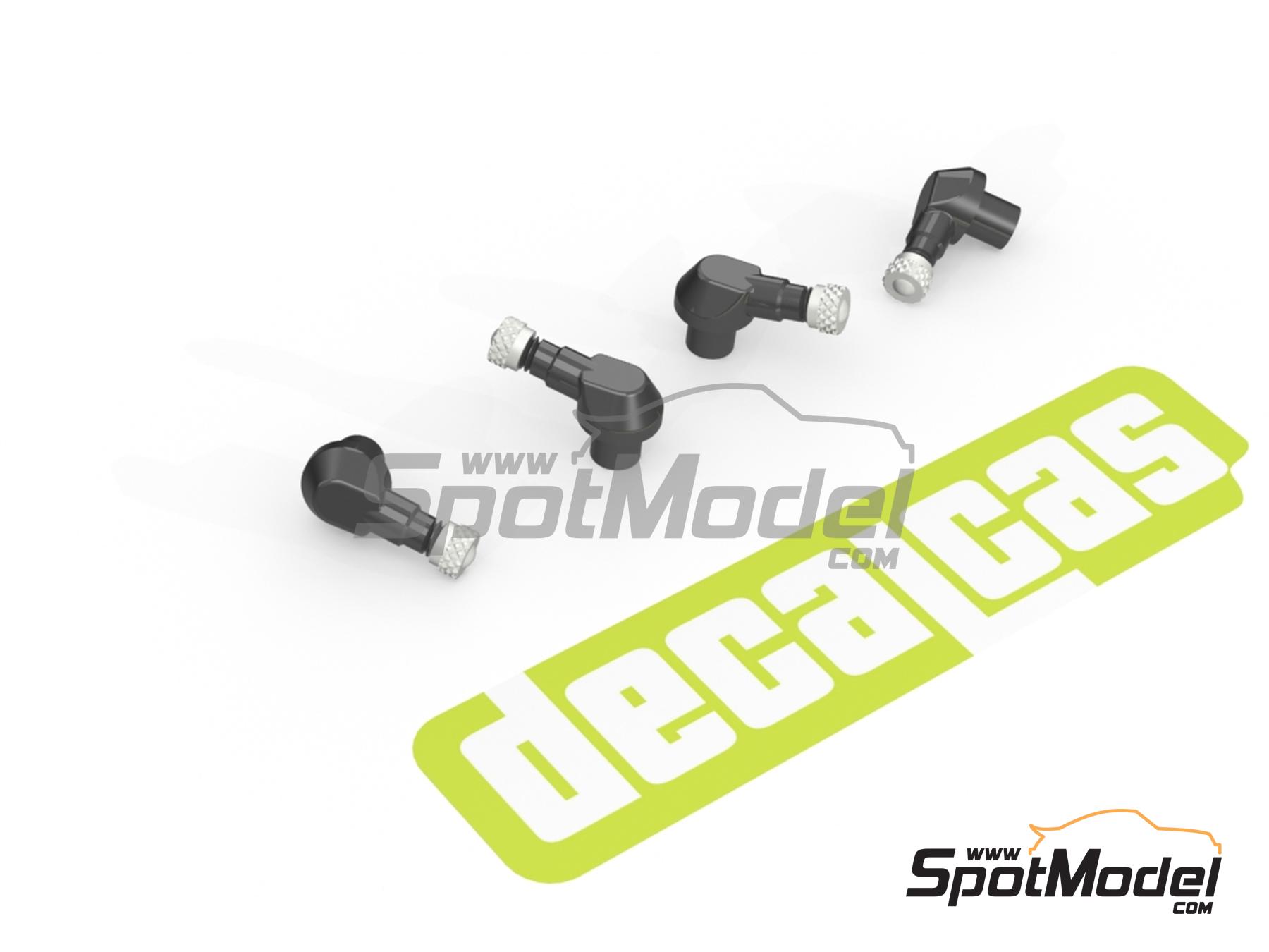 Image 3: Válvula de inflado acodada a 90 grados - 90 Degree Valve Stems - Tipo 1 | Válvula de inflado en escala 1/9 fabricado por Decalcas (ref. DCL-PAR139)