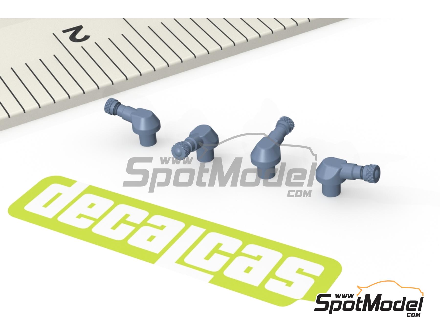 Image 4: Válvula de inflado acodada a 90 grados - 90 Degree Valve Stems - Tipo 1 | Válvula de inflado en escala 1/9 fabricado por Decalcas (ref. DCL-PAR139)