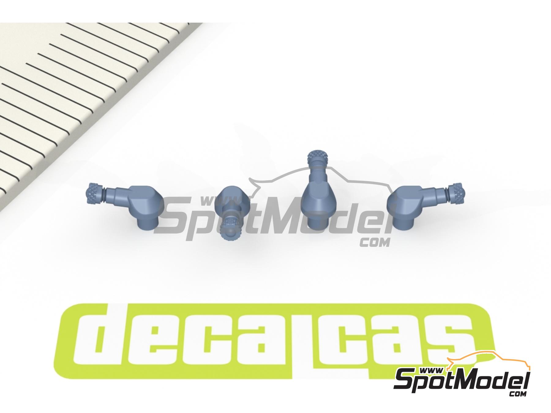 Image 5: Válvula de inflado acodada a 90 grados - 90 Degree Valve Stems - Tipo 1 | Válvula de inflado en escala 1/9 fabricado por Decalcas (ref. DCL-PAR139)