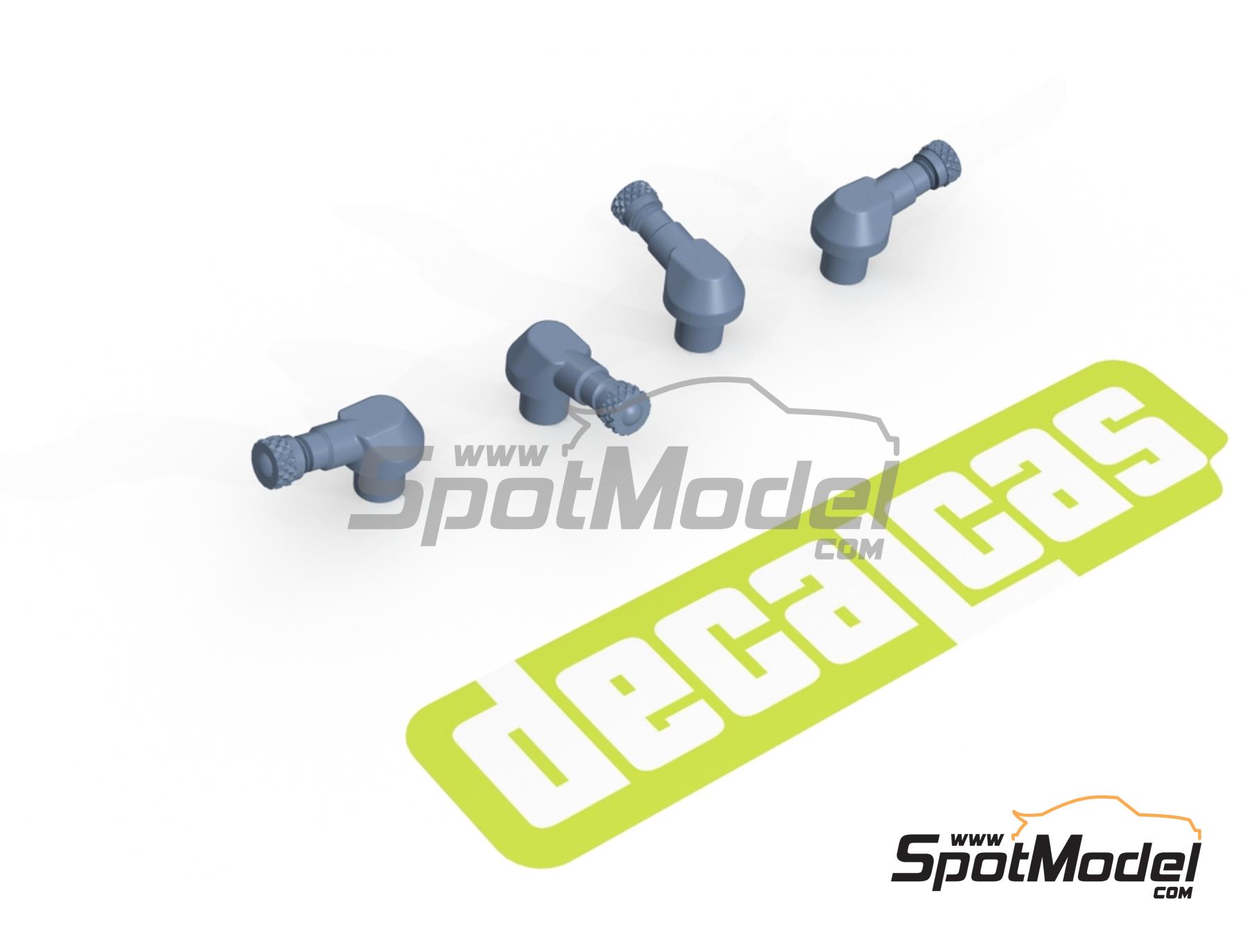Image 6: Válvula de inflado acodada a 90 grados - 90 Degree Valve Stems - Tipo 1 | Válvula de inflado en escala 1/9 fabricado por Decalcas (ref. DCL-PAR139)