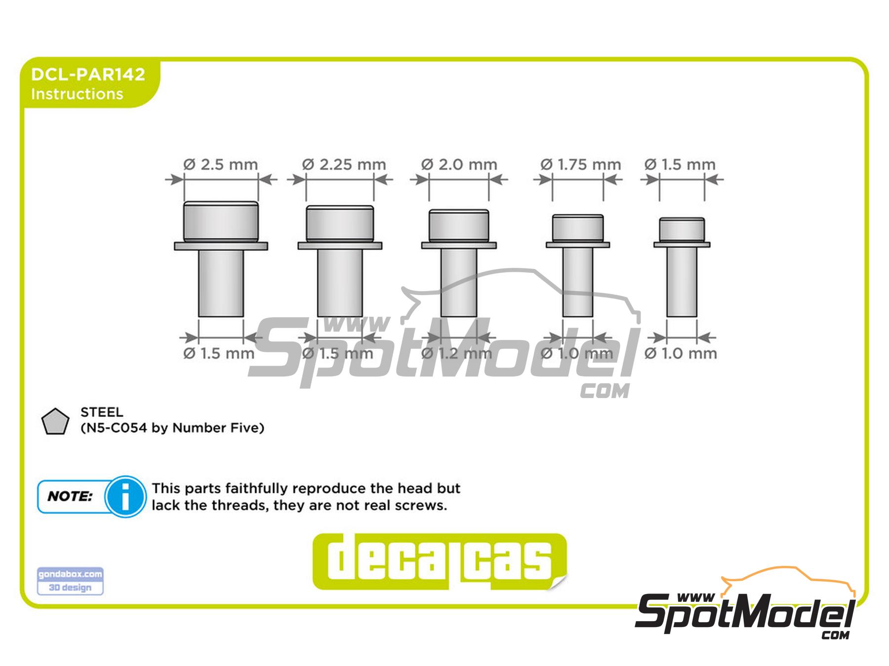 Image 6: Tuerca cilindrica con cabeza tipo allen y arandela - Hexagon socket head cap screws with washer - tipo 1 - 1.5 - 2.5 mm | Tornillos fabricado por Decalcas (ref.&nbsp;DCL-PAR142)