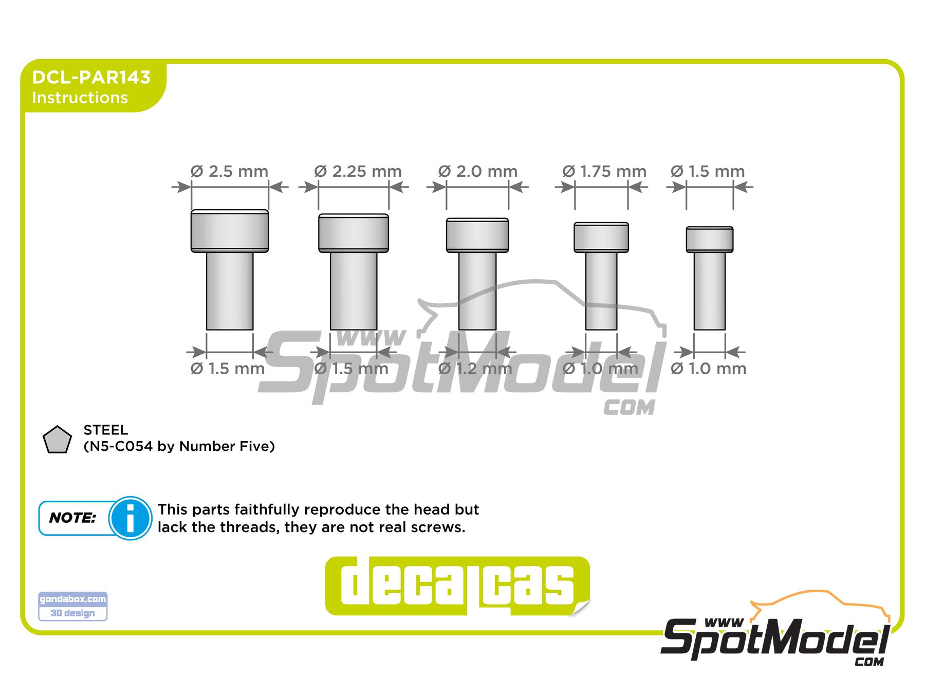 Image 6: Hexagon socket head cap screws - type 1 - 1.5 - 2.5 mm | Fasteners manufactured by Decalcas (ref.&nbsp;DCL-PAR143)