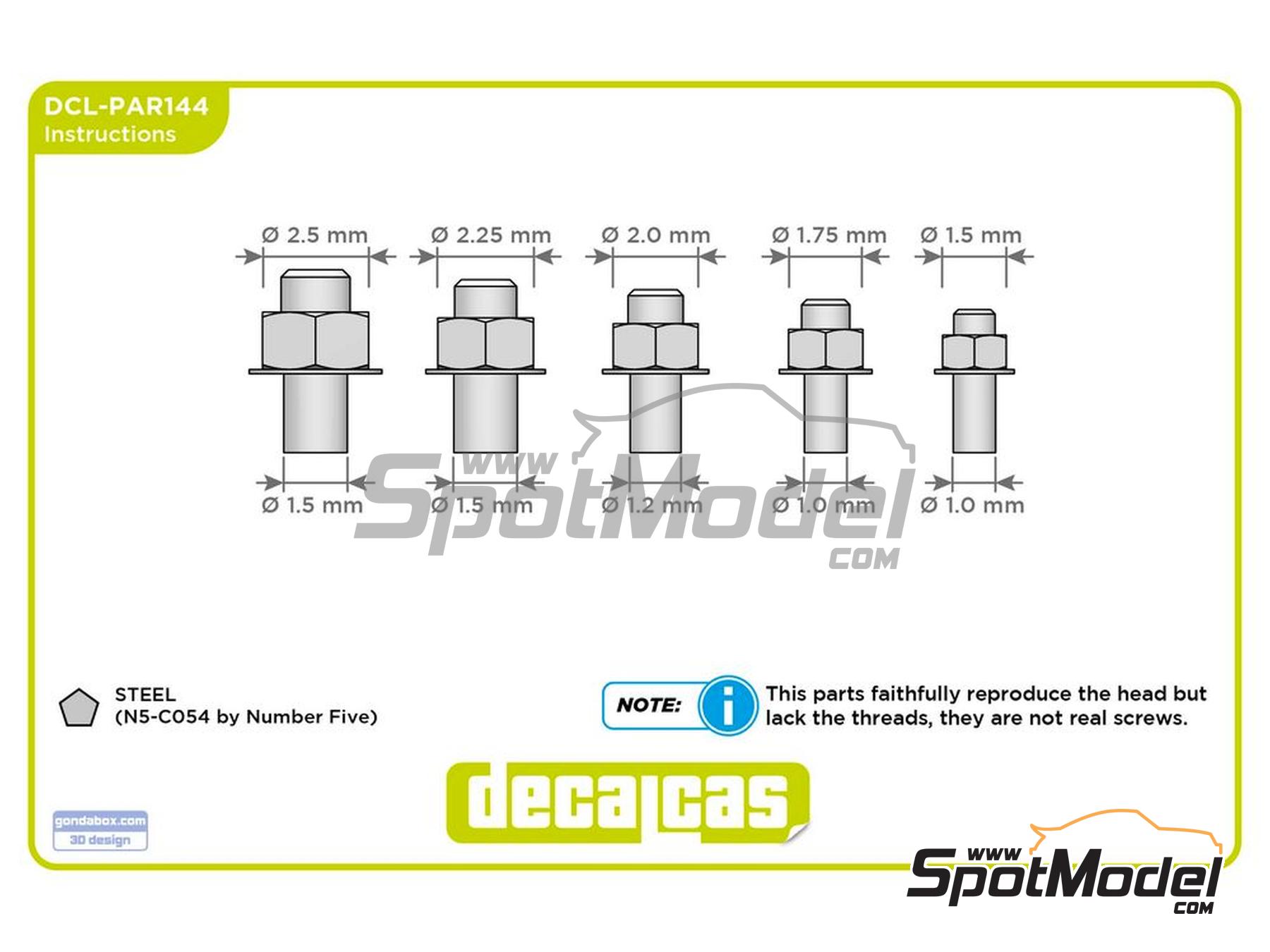 Image 6: Hexagon nuts with rod and washer - type 1 - 1.5 - 2.5 mm | Fasteners manufactured by Decalcas (ref.&nbsp;DCL-PAR144)