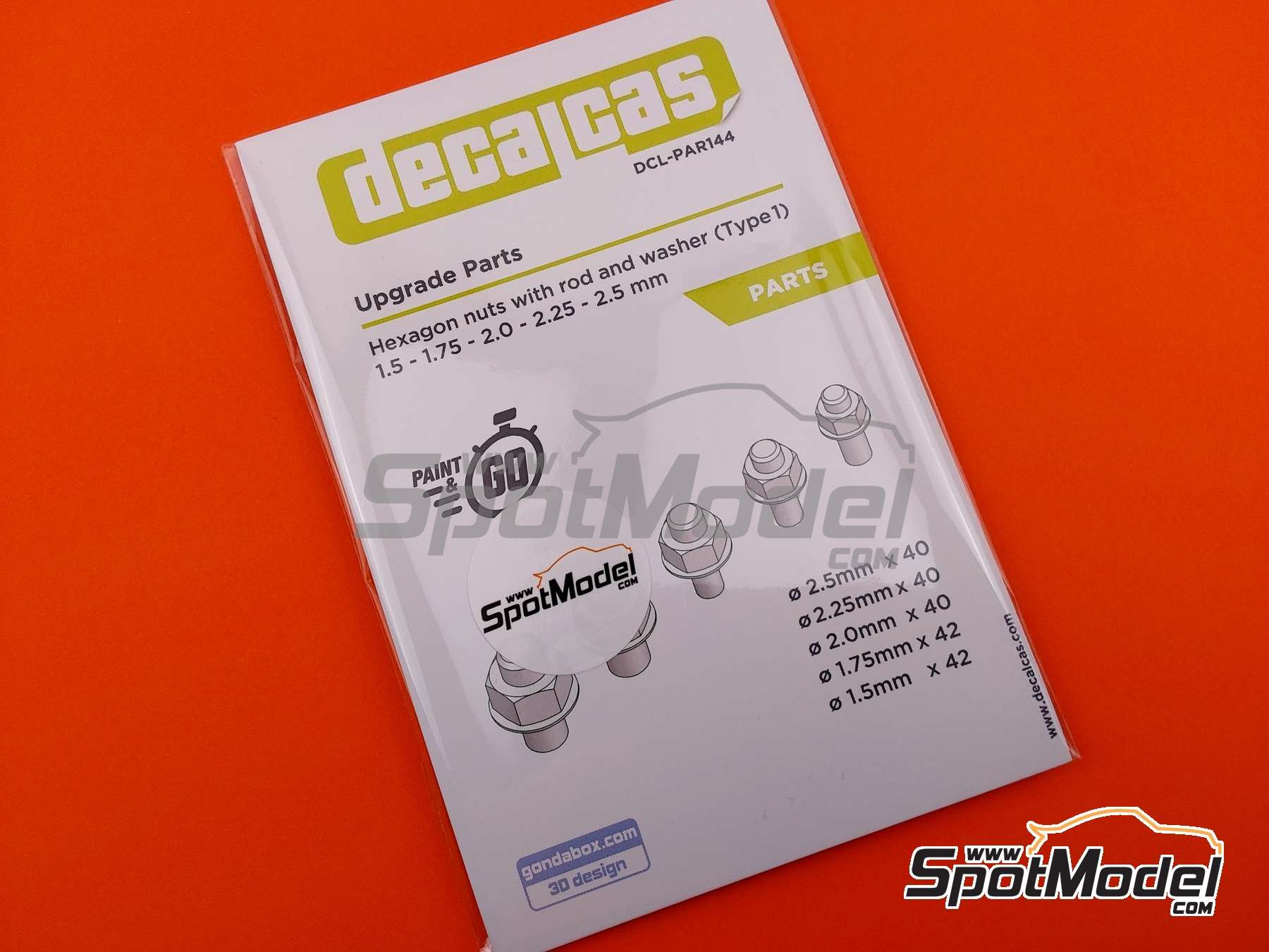 Image 8: Hexagon nuts with rod and washer - type 1 - 1.5 - 2.5 mm | Fasteners manufactured by Decalcas (ref.&nbsp;DCL-PAR144)