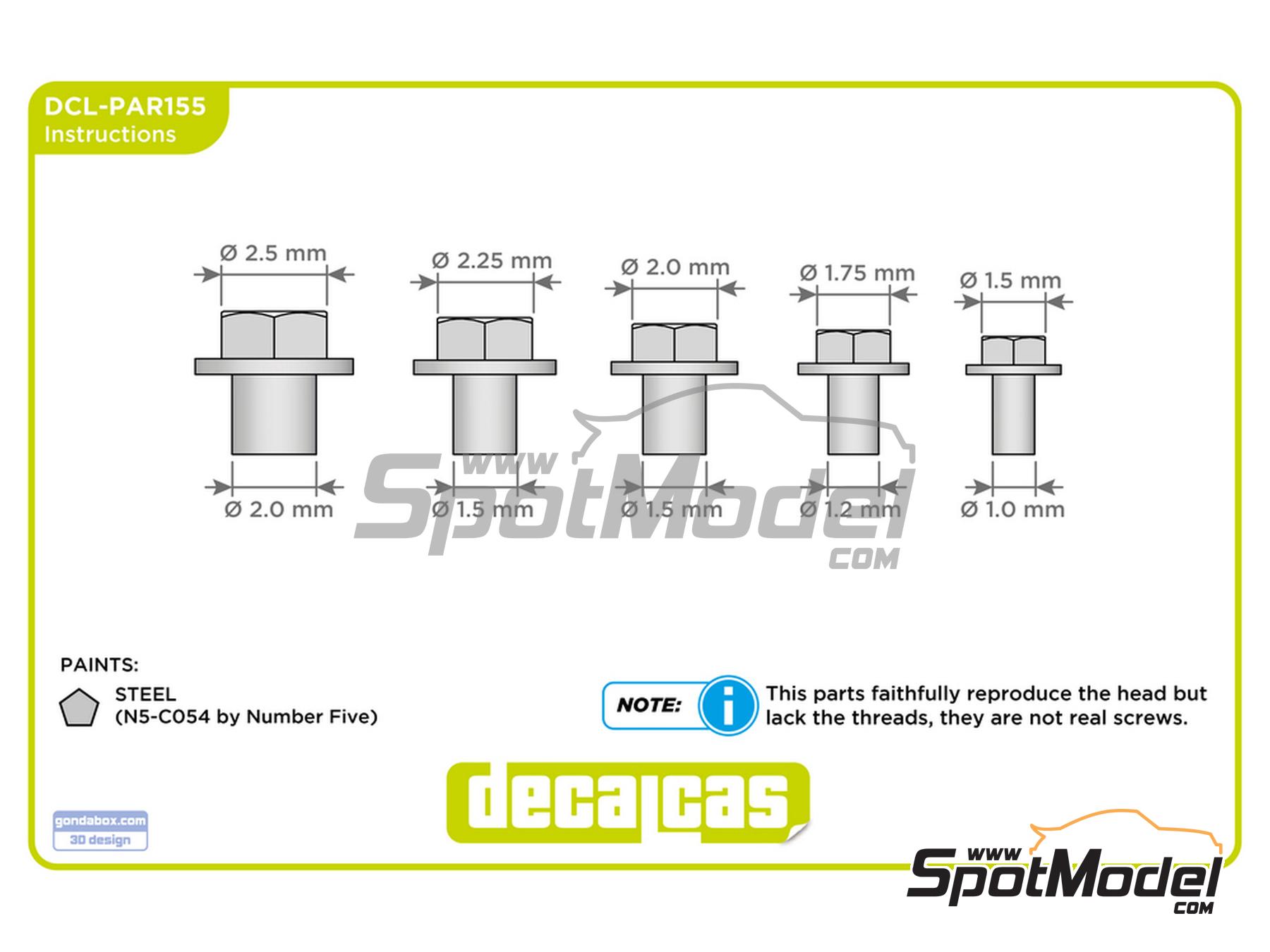 Image 6: Light Weight Hexagonal flange bolt 1.5 - 2.5 mm | Fasteners manufactured by Decalcas (ref. DCL-PAR155)