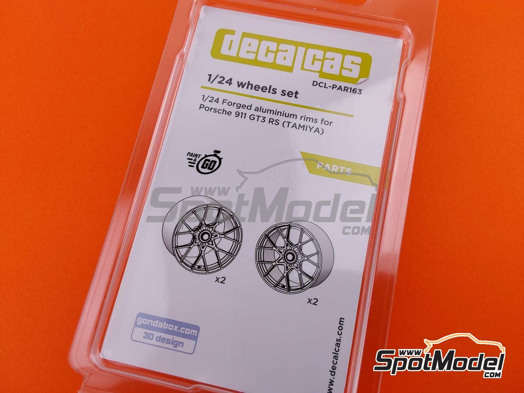 Image 8: Forged aluminium rims for Porsche 911 992 GT3 RS | Rims in 1/24 scale manufactured by Decalcas (ref. DCL-PAR163)