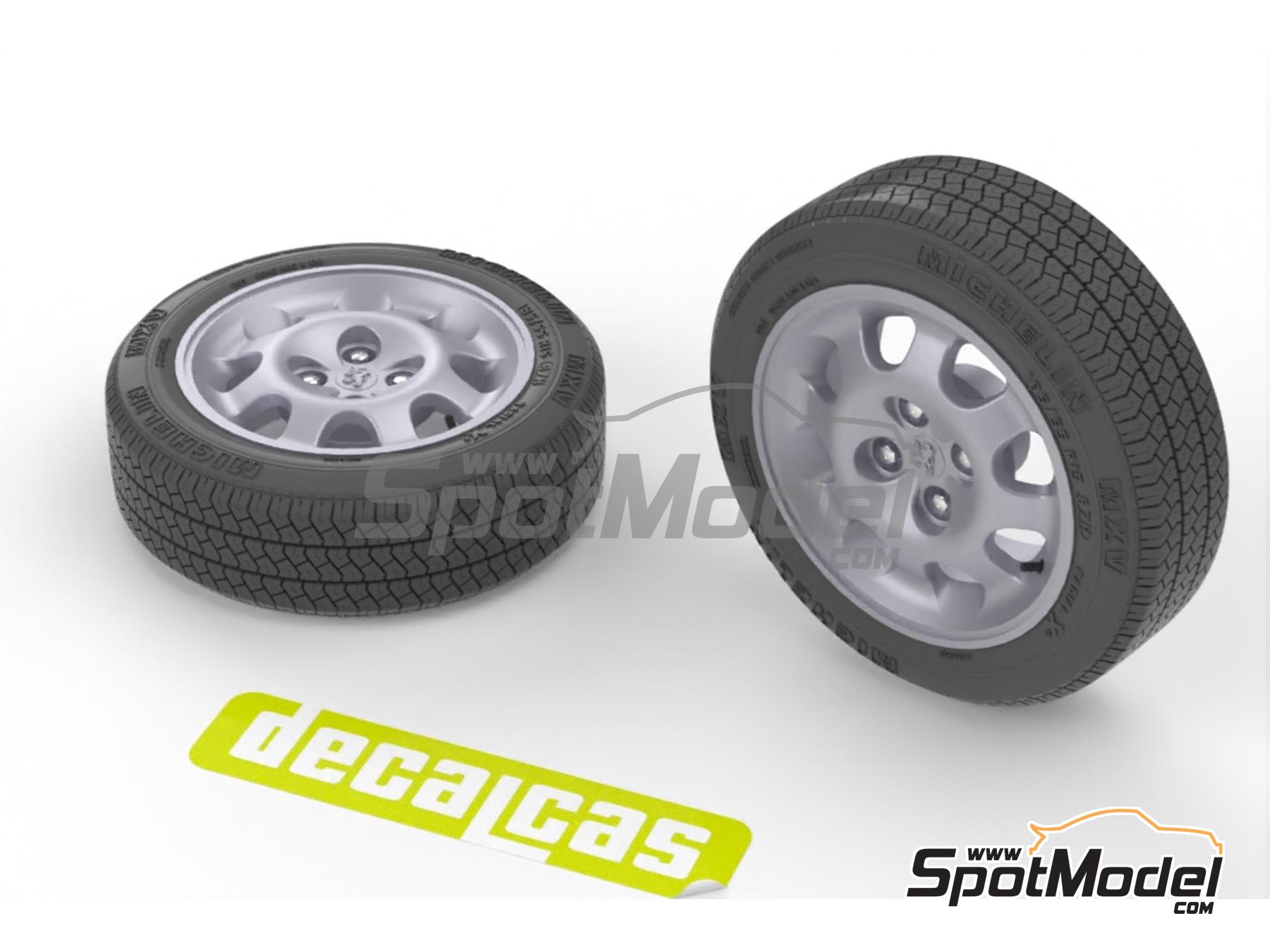 Image 3: Speedline de 15 pulgadas con neum&aacute;ticos Michelin MXV para Peugeot 205 GTI | Set de llantas y neum&aacute;ticos en escala&nbsp;1/24 fabricado por Decalcas (ref.&nbsp;DCL-PAR180)