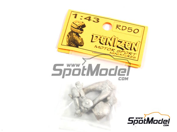 Image 1: Mecanico sujetando neumatico | Figura en escala 1/43 fabricado por Denizen (ref. RD050)