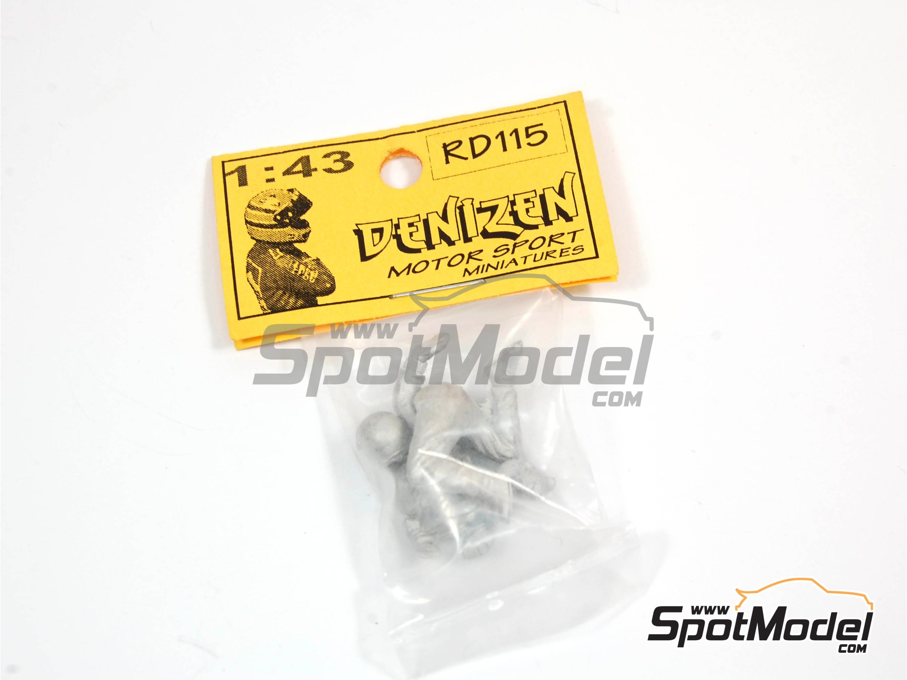 Image 1: Driver looking under the car | Figure in 1/43 scale manufactured by Denizen (ref.&nbsp;RD115)