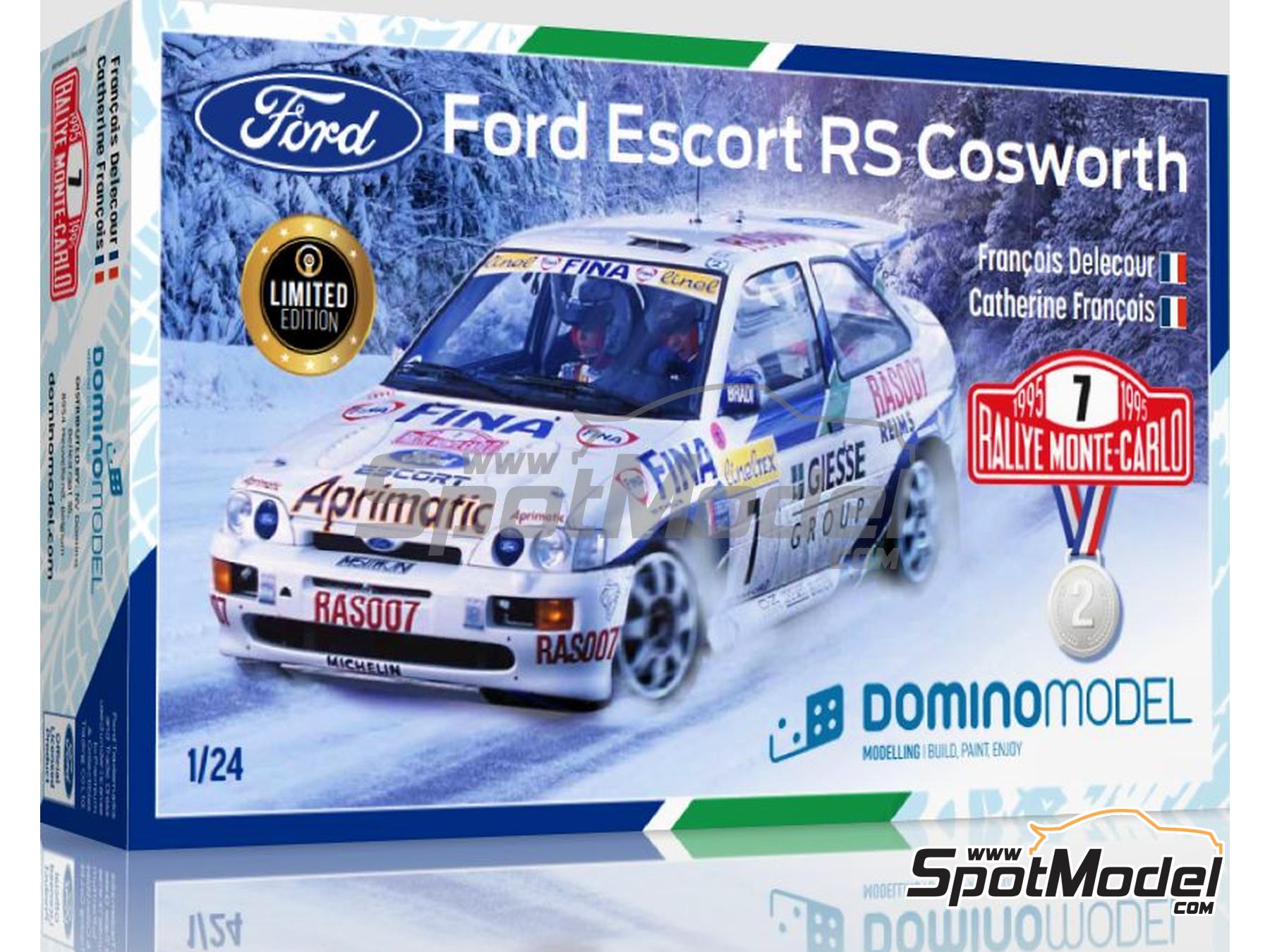 Image 1: Ford Escort RS Cosworth patrocinado por Giesse, Aprimatic - Rally de Monte Carlo - Rallye Automobile de Monte-Carlo 1995 | Maqueta de coche en escala 1/24 fabricado por Domino (ref. FCD001, tambien 9791038024915)