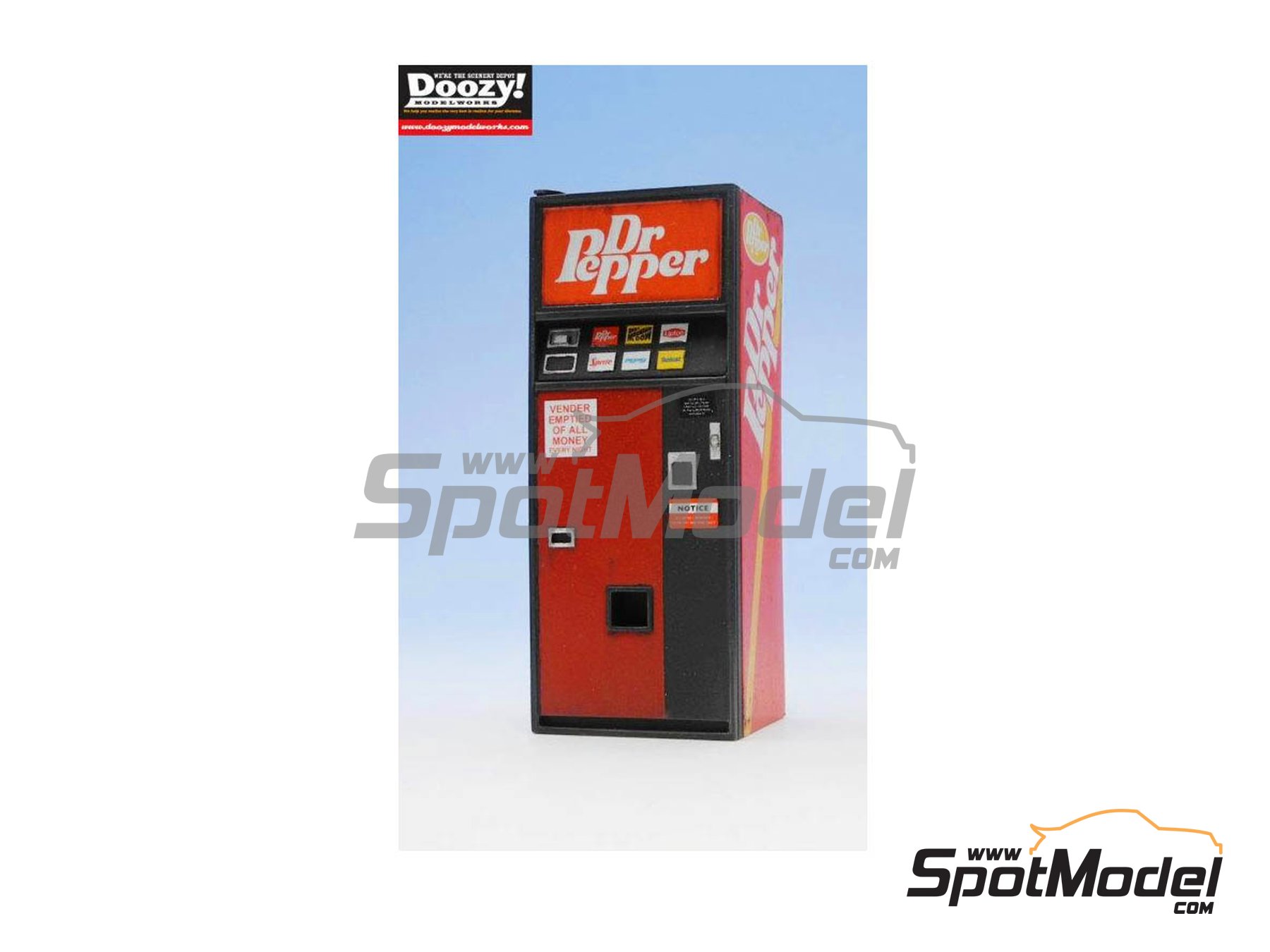 Image 3: Dr Pepper soda vending machine - Type B | Model kit in 1/24 scale manufactured by Doozy Modelworks (ref.&nbsp;DZ006)