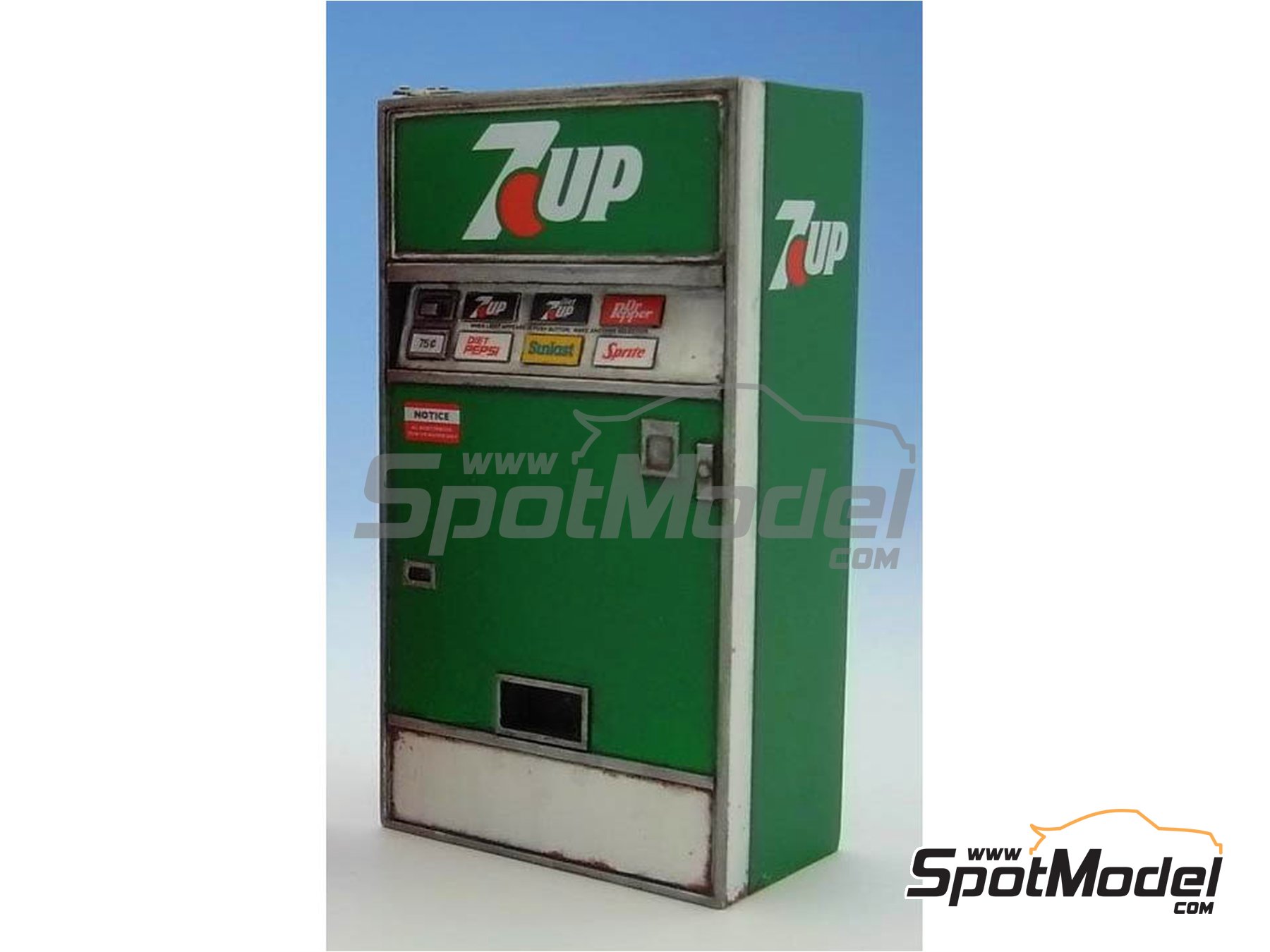 Image 3: 7UP soda vending machine - Type D | Model kit in 1/24 scale manufactured by Doozy Modelworks (ref.&nbsp;DZ008)