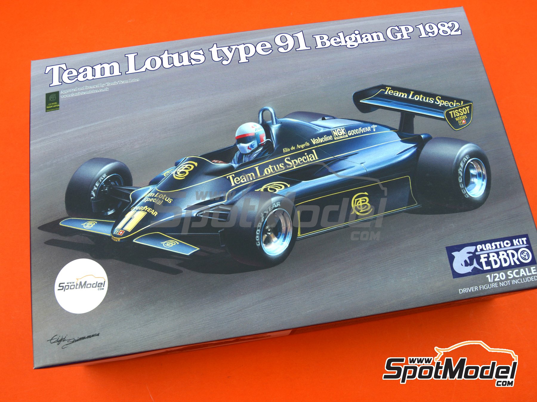 Maquette Ebbro 1/20 Lotus Type 91 - Belgian GP 1982 - Kit Plastique F1