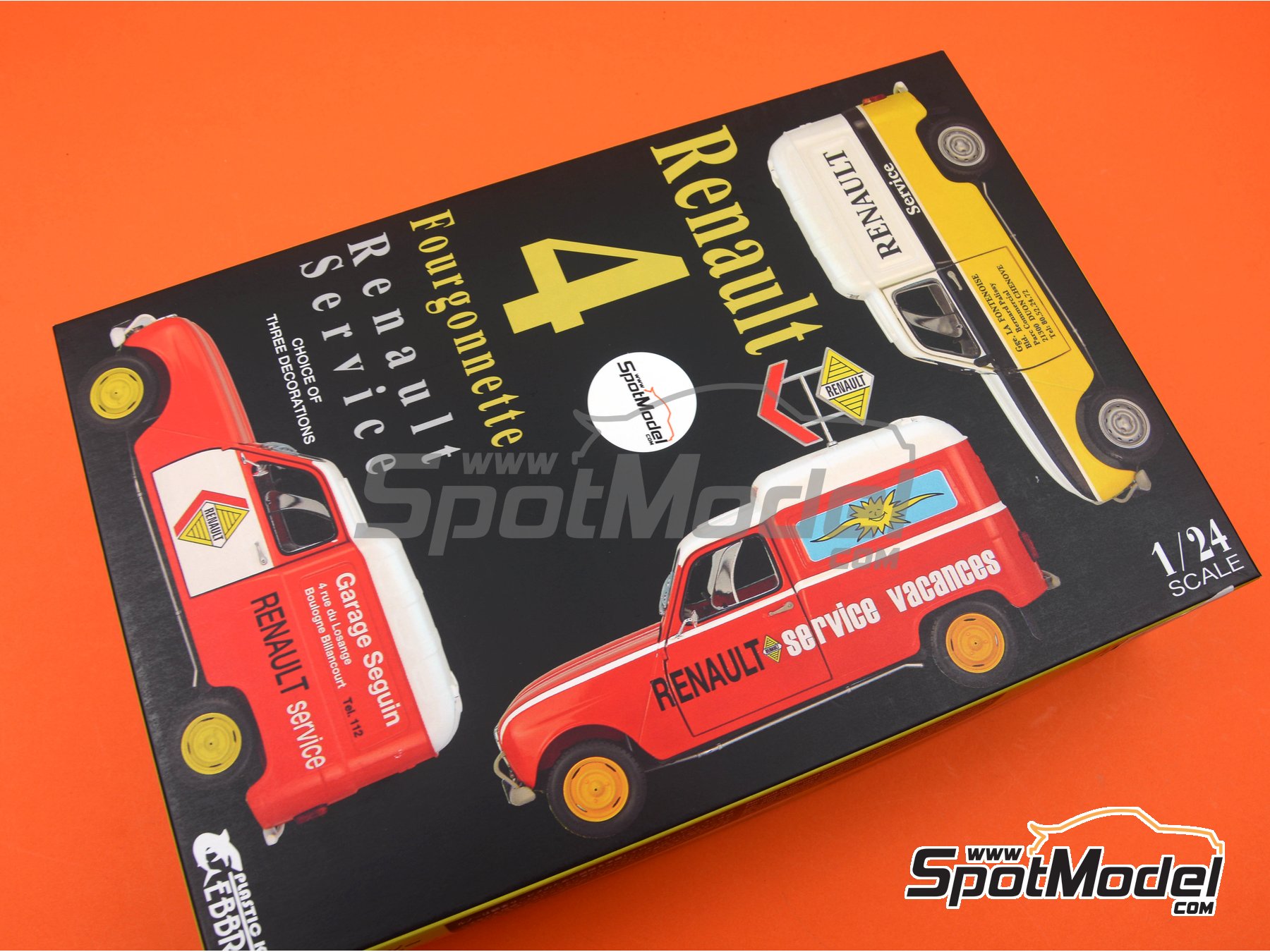 Image 20: Renault 4 Fourgonnette | Car scale model kit in 1/24 scale manufactured by Ebbro (ref.&nbsp;EBR25012, also 4526175250126 and 25012)
