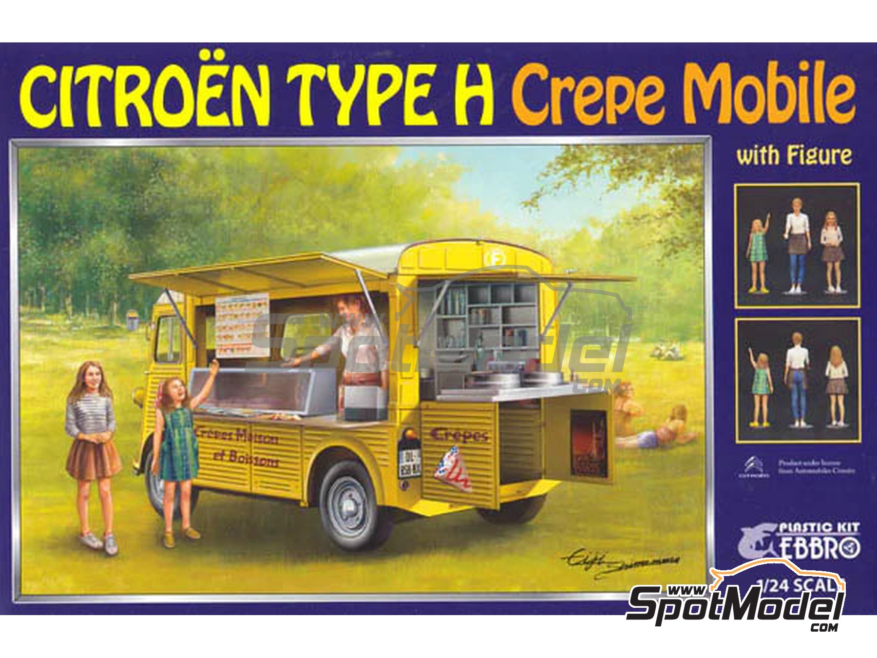 Ebbro: Model van kit 1/24 scale - Citroën H Van Crepe Mobile (ref