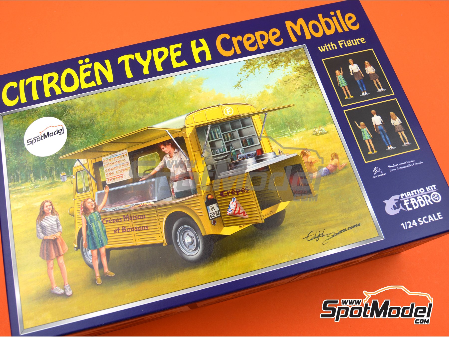 Ebbro: Model van kit 1/24 scale - Citroën H Van Crepe Mobile (ref