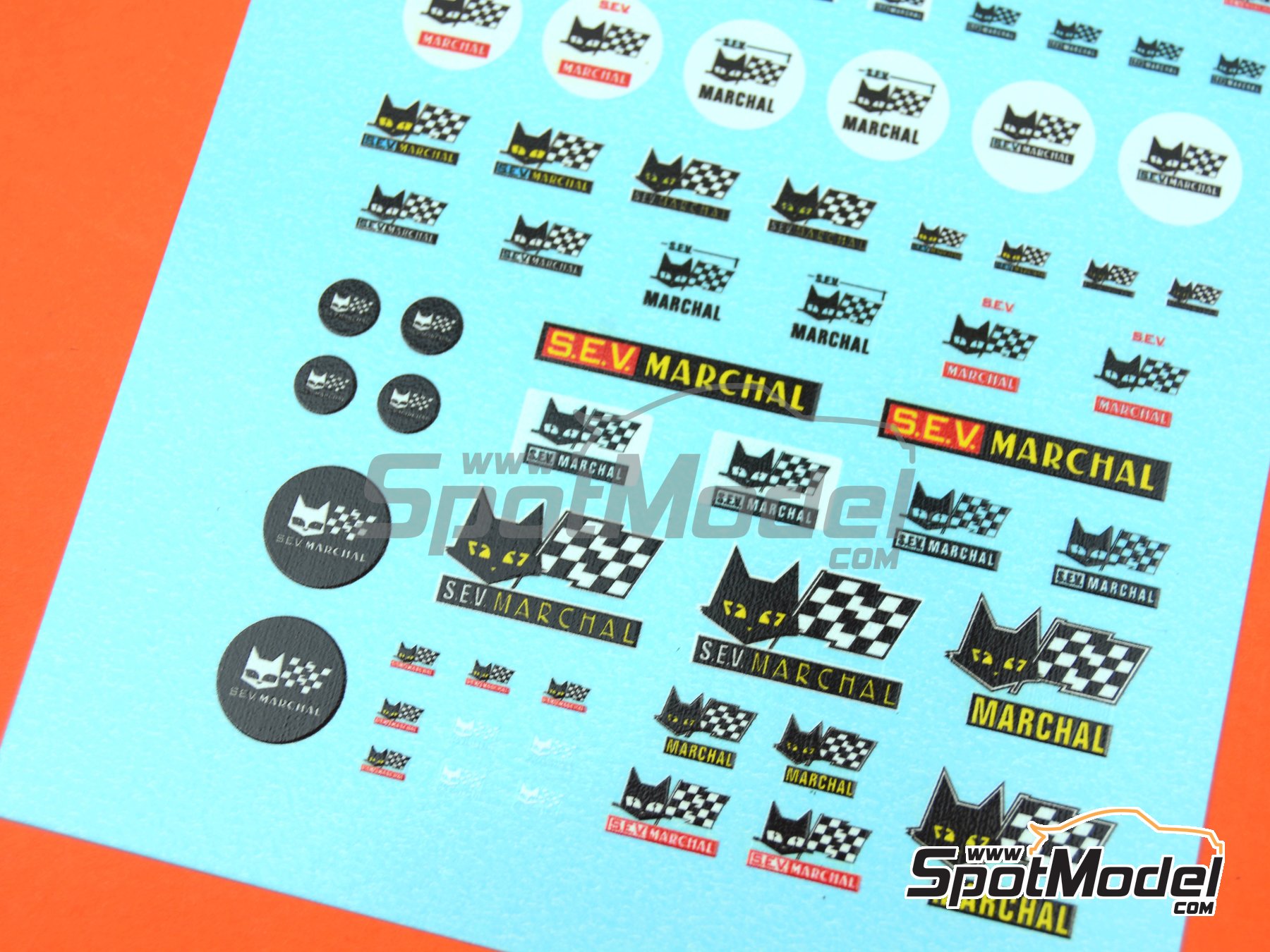 Image 3: S.E.V. Marchal | Logotypes in 1/24 scale manufactured by El Torito (ref.&nbsp;ELTORITO006)