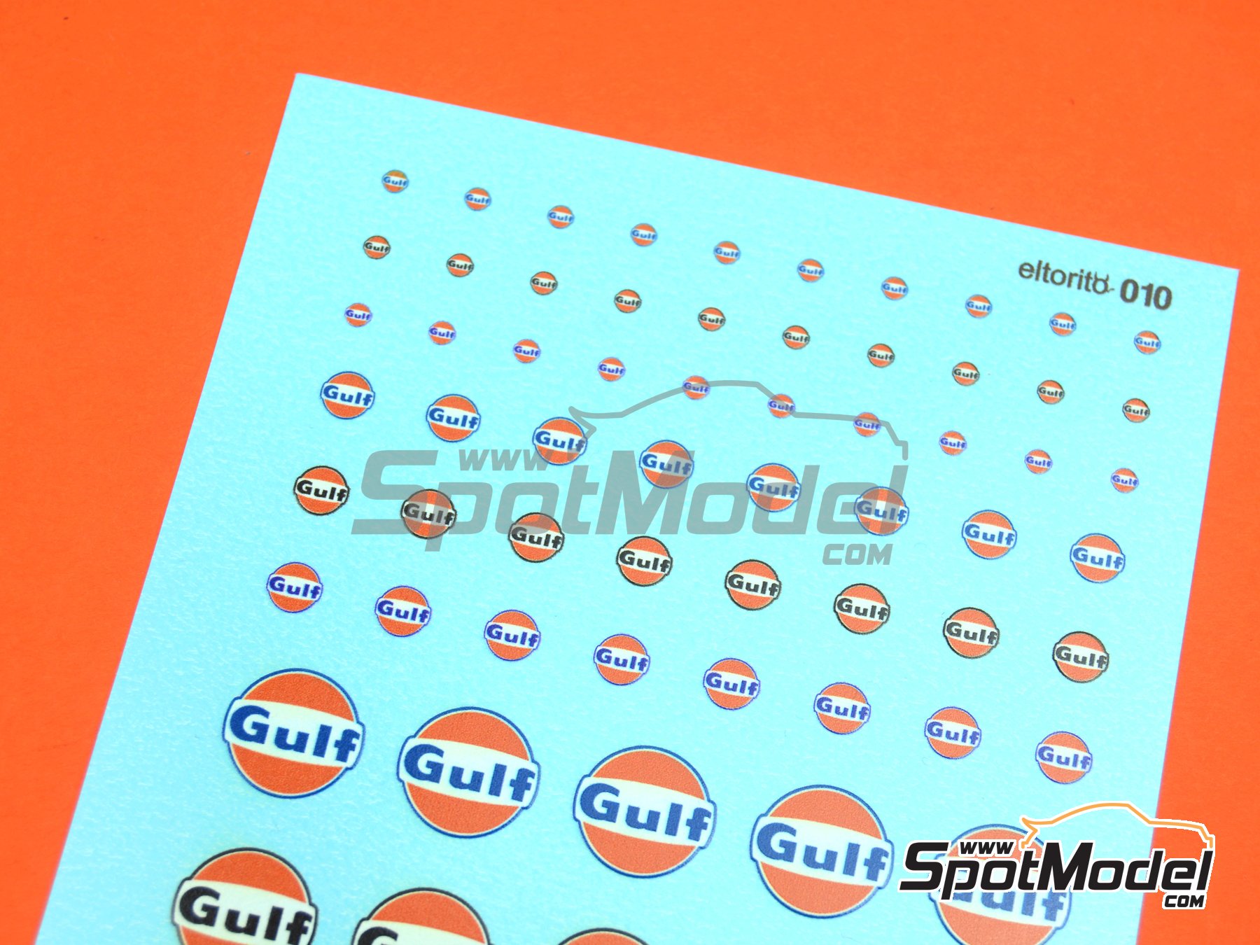 Image 1: Gulf | Logotypes in 1/24 scale manufactured by El Torito (ref.&nbsp;ELTORITO010)