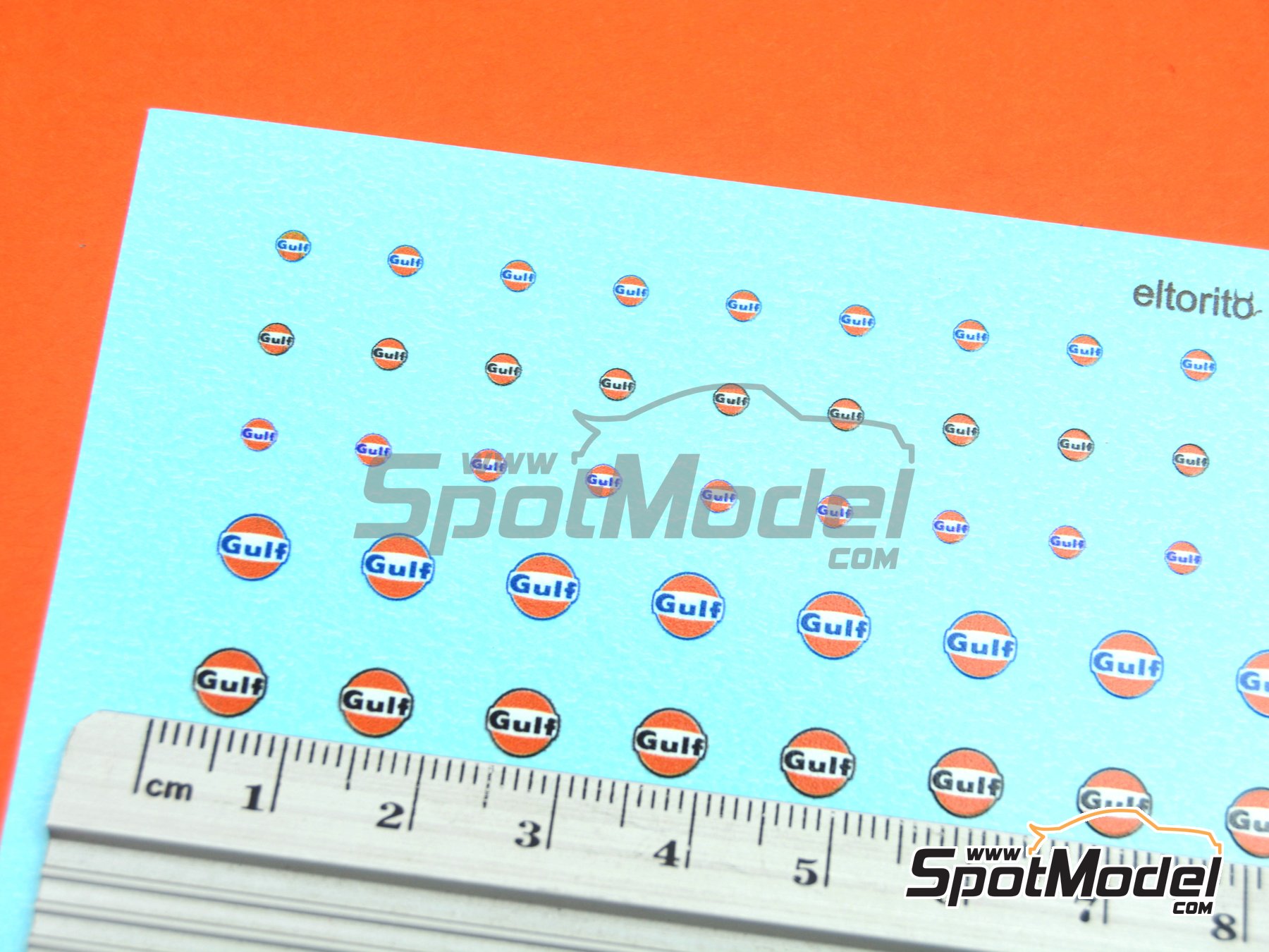 Image 6: Gulf | Logotypes in 1/24 scale manufactured by El Torito (ref.&nbsp;ELTORITO010)