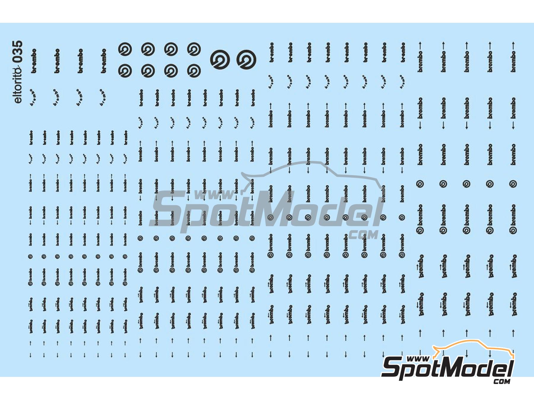 Image 1: Brembo | Logotypes in 1/24 scale manufactured by El Torito (ref.&nbsp;ELTORITO035)