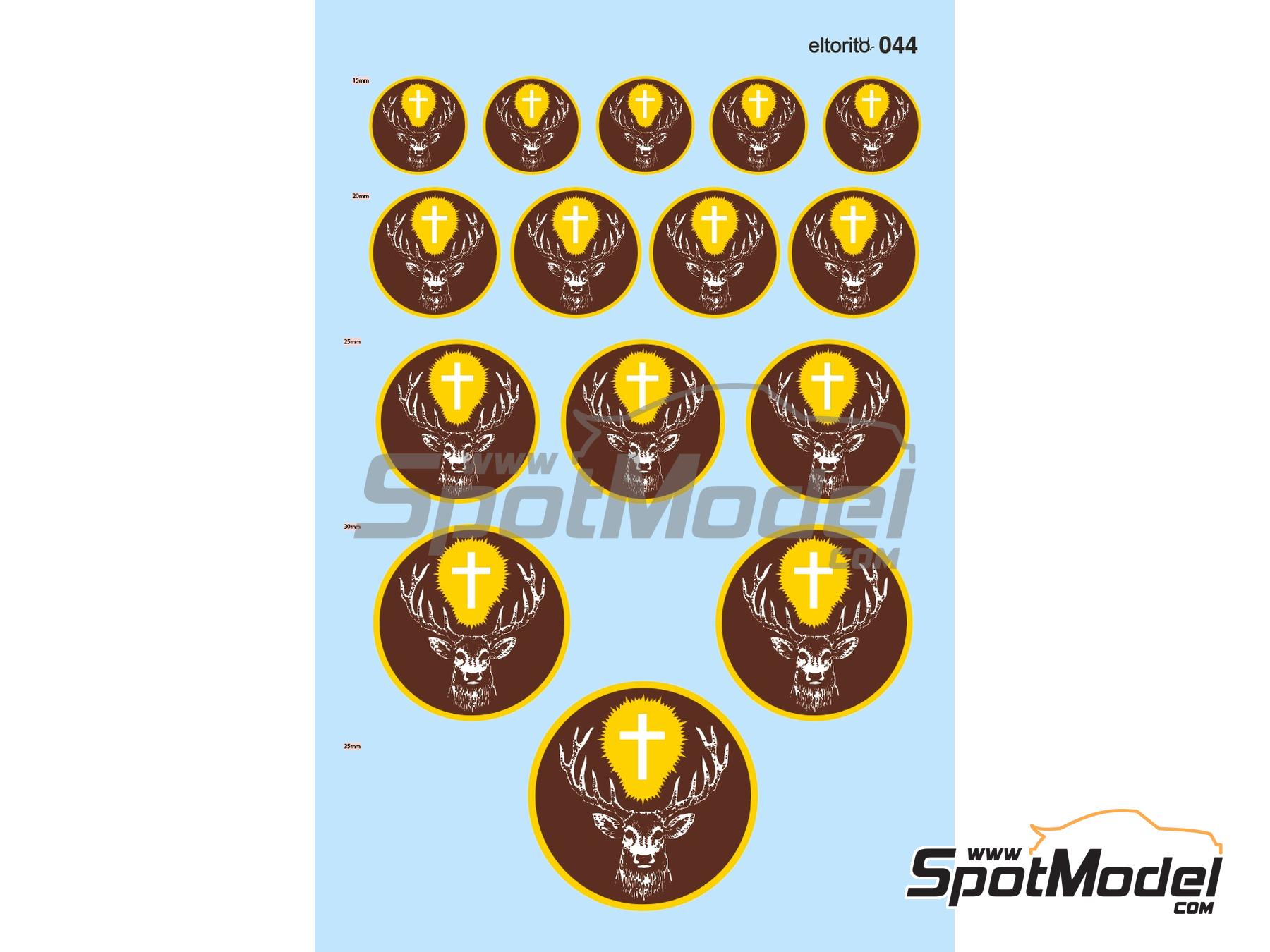 Image 1: Jagermeister - Medium size | Logotypes in 1/24 scale manufactured by El Torito (ref.&nbsp;ELTORITO044)