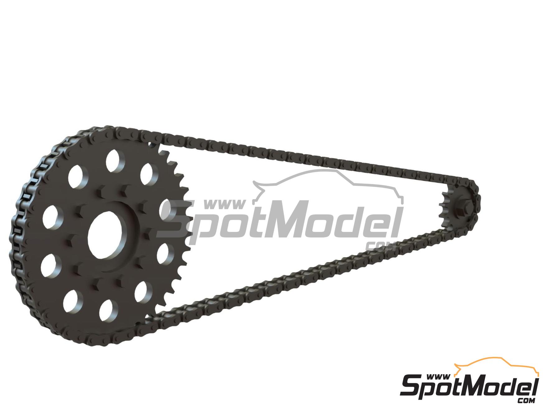 Image 2: Yamaha YZR500 | Chain set in 1/12 scale manufactured by Falcon Scale Models (ref.&nbsp;FSM17, also FSM017)