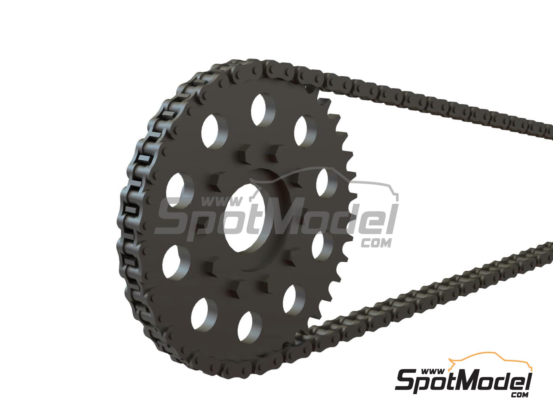 Image 4: Yamaha YZR500 | Chain set in 1/12 scale manufactured by Falcon Scale Models (ref.&nbsp;FSM17, also FSM017)