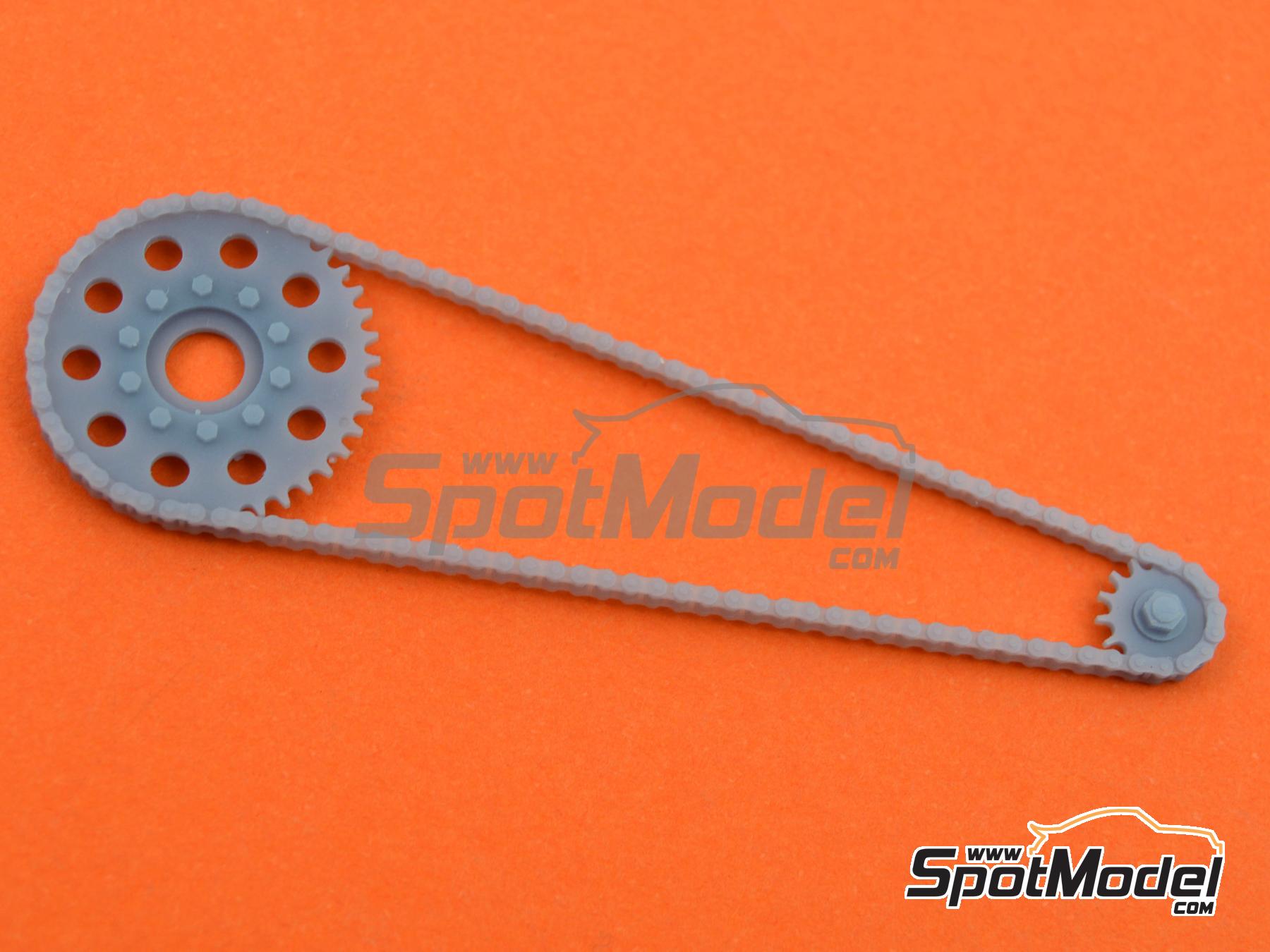 Image 6: Yamaha YZR500 | Chain set in 1/12 scale manufactured by Falcon Scale Models (ref.&nbsp;FSM17, also FSM017)