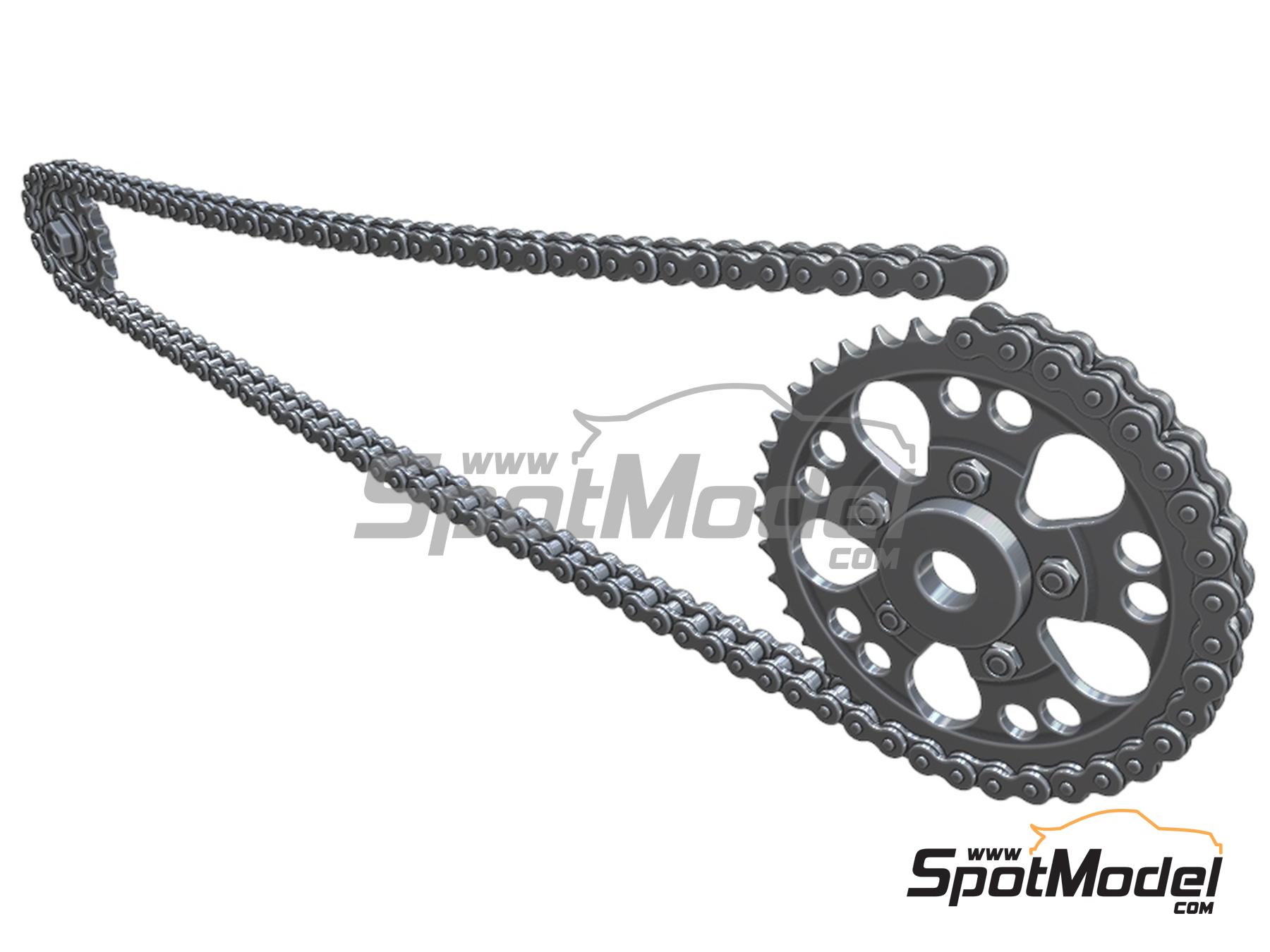 Image 5: Yamaha YZR500 (0W98) | Chain set in 1/12 scale manufactured by Fat Frog Models (ref.&nbsp;DE12017)