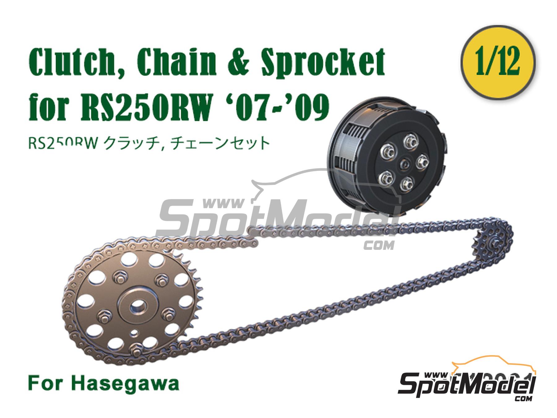 Image 1: Honda RS250RW -  2007-2009 | Chain set in 1/12 scale manufactured by Fat Frog Models (ref.&nbsp;DE12061)