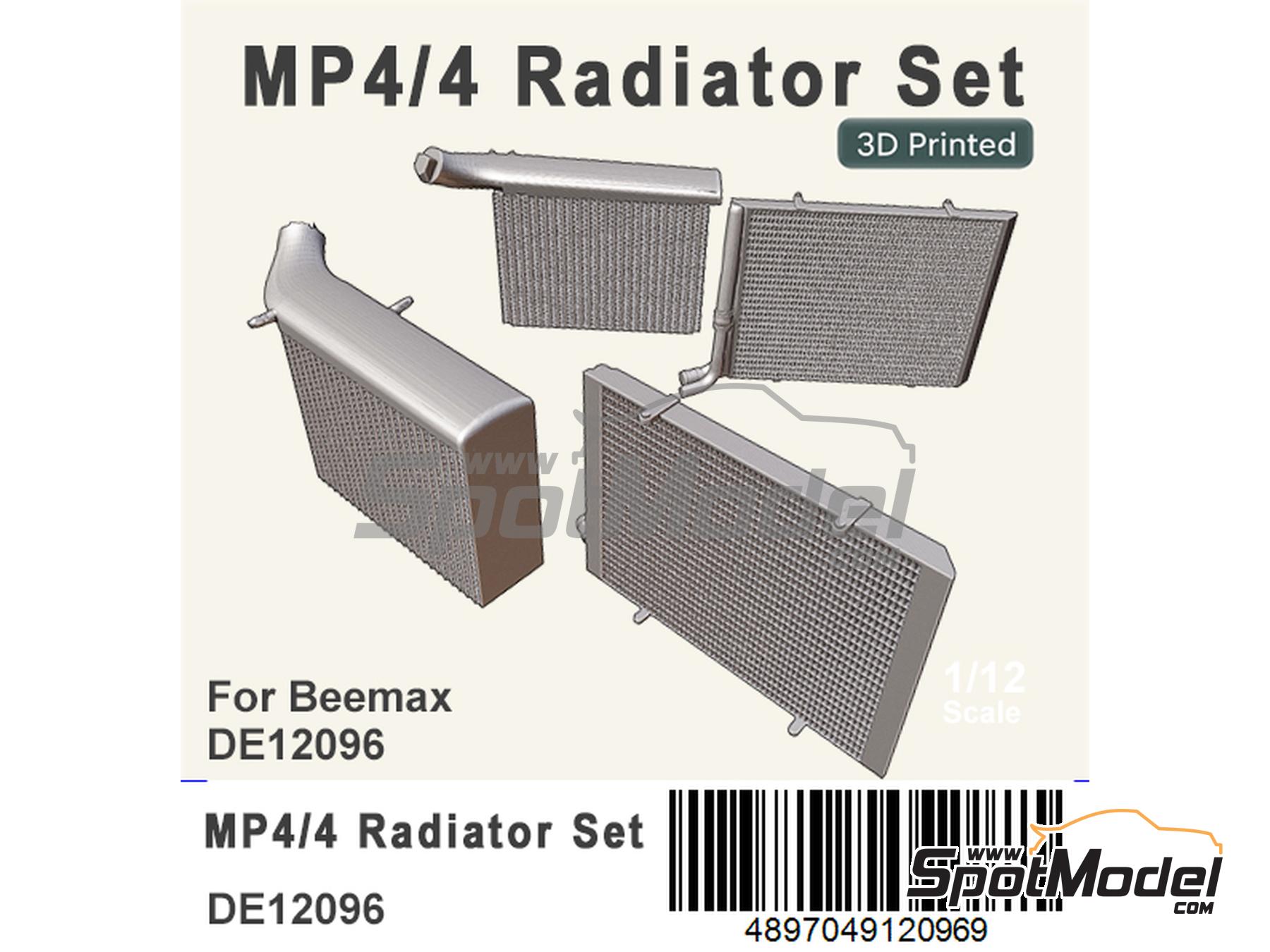 Image 1: Radiator set for McLaren Honda MP4/4 (Beemax) -  1988 | Detail in 1/12 scale manufactured by Fat Frog Models (ref.&nbsp;DE12096, also 4897049120969)