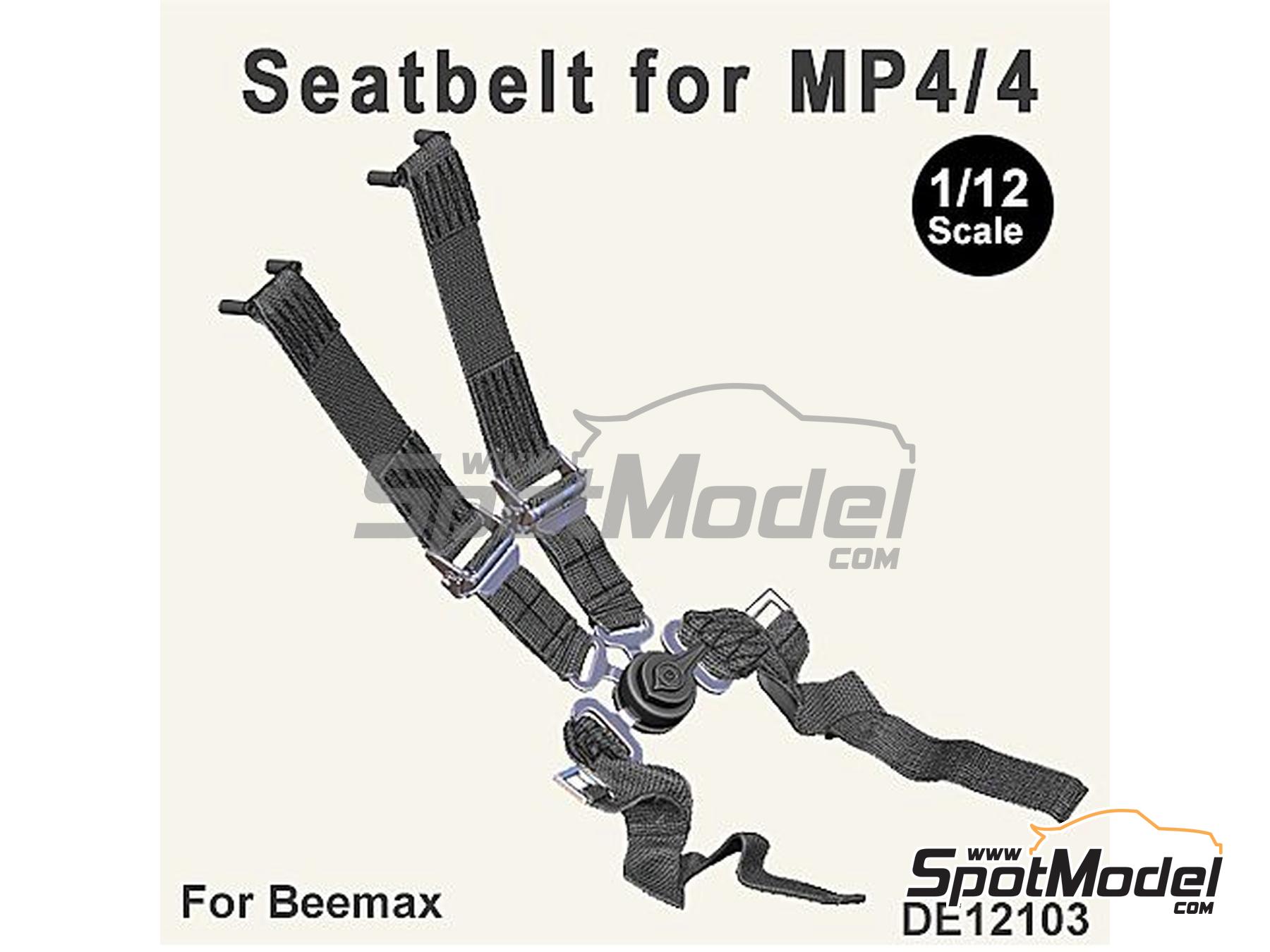 Image 1: McLaren Honda MP4/4 (Beemax) -  1988 | Cinturones en escala&nbsp;1/12 fabricado por Fat Frog Models (ref.&nbsp;DE12103, tambien 4897049121034)