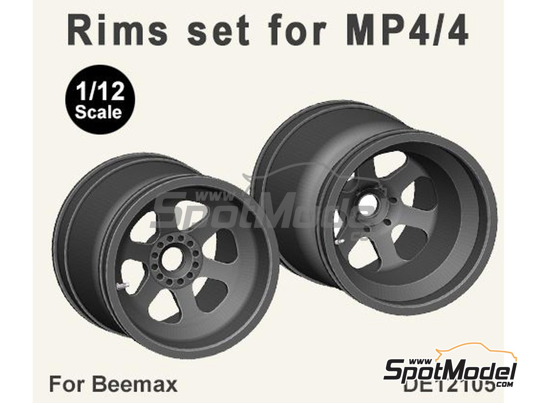 Image 1: McLaren Honda MP4/4 (Beemax) -  1988 | Rims in 1/12 scale manufactured by Fat Frog Models (ref.&nbsp;DE12105, also 4897049121058)