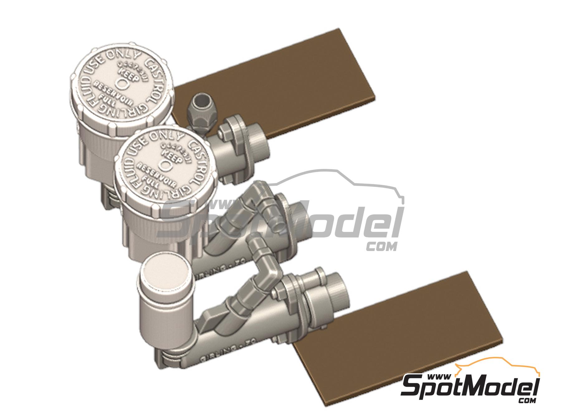 Image 2: Master Cylinders and Brake Fuild Bottles for McLaren Honda MP4/4 (Beemax) -  1988 | Detail in 1/12 scale manufactured by Fat Frog Models (ref.&nbsp;DE12108)