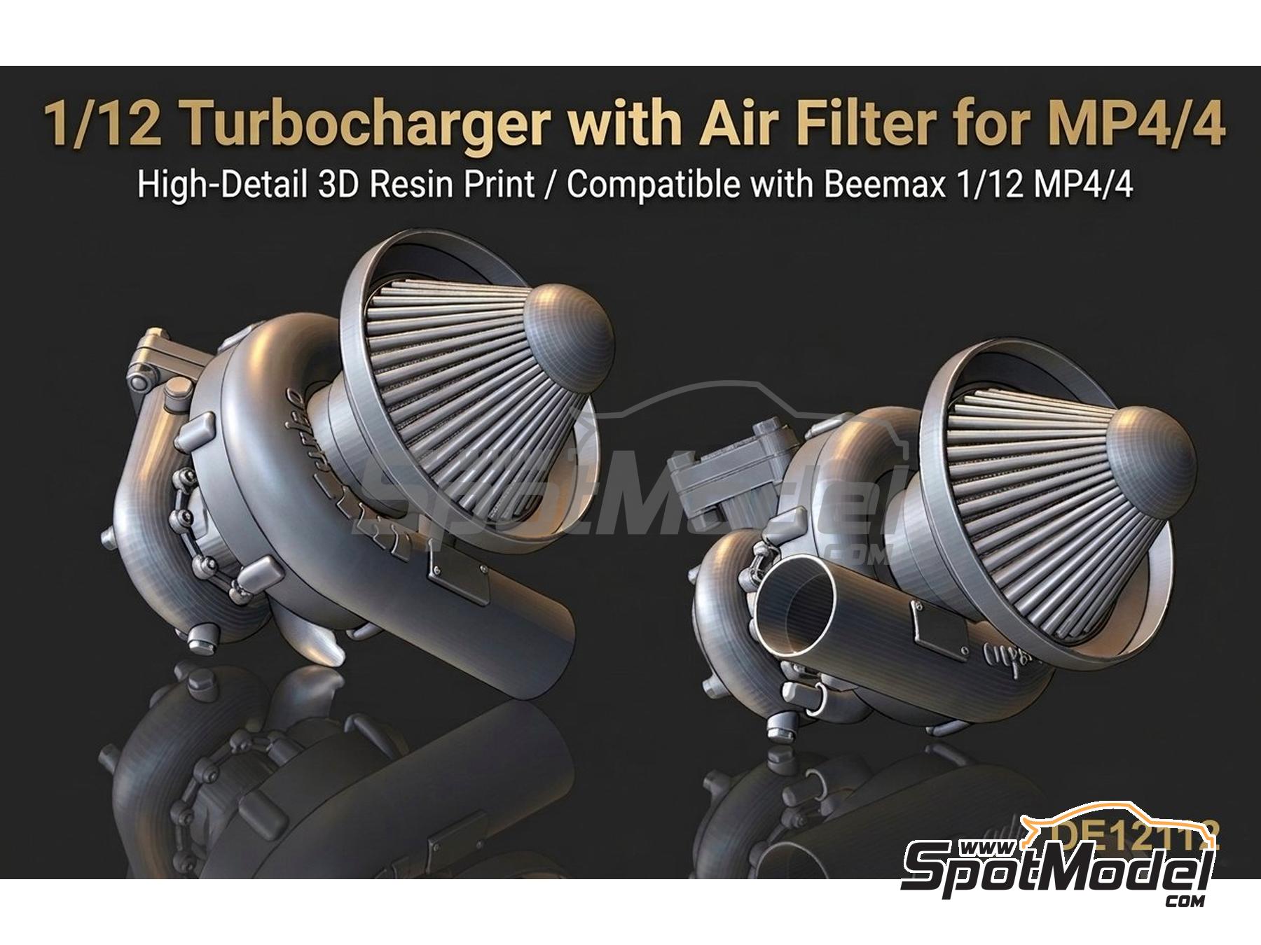 Image 1: Turbocompresor con filtro de aire para McLaren Honda MP4/4 (Beemax) -  1988 | Detalle en escala&nbsp;1/12 fabricado por Fat Frog Models (ref.&nbsp;DE12112)