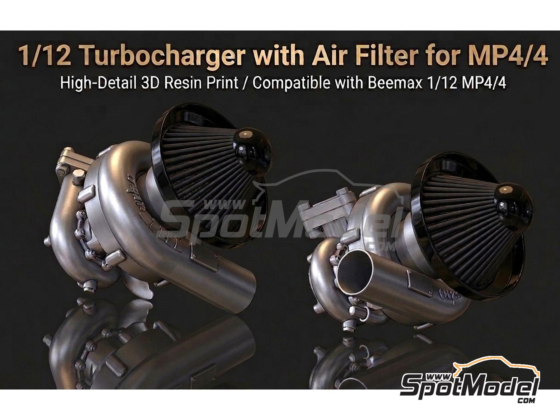Image 3: Turbocompresor con filtro de aire para McLaren Honda MP4/4 (Beemax) -  1988 | Detalle en escala&nbsp;1/12 fabricado por Fat Frog Models (ref.&nbsp;DE12112)