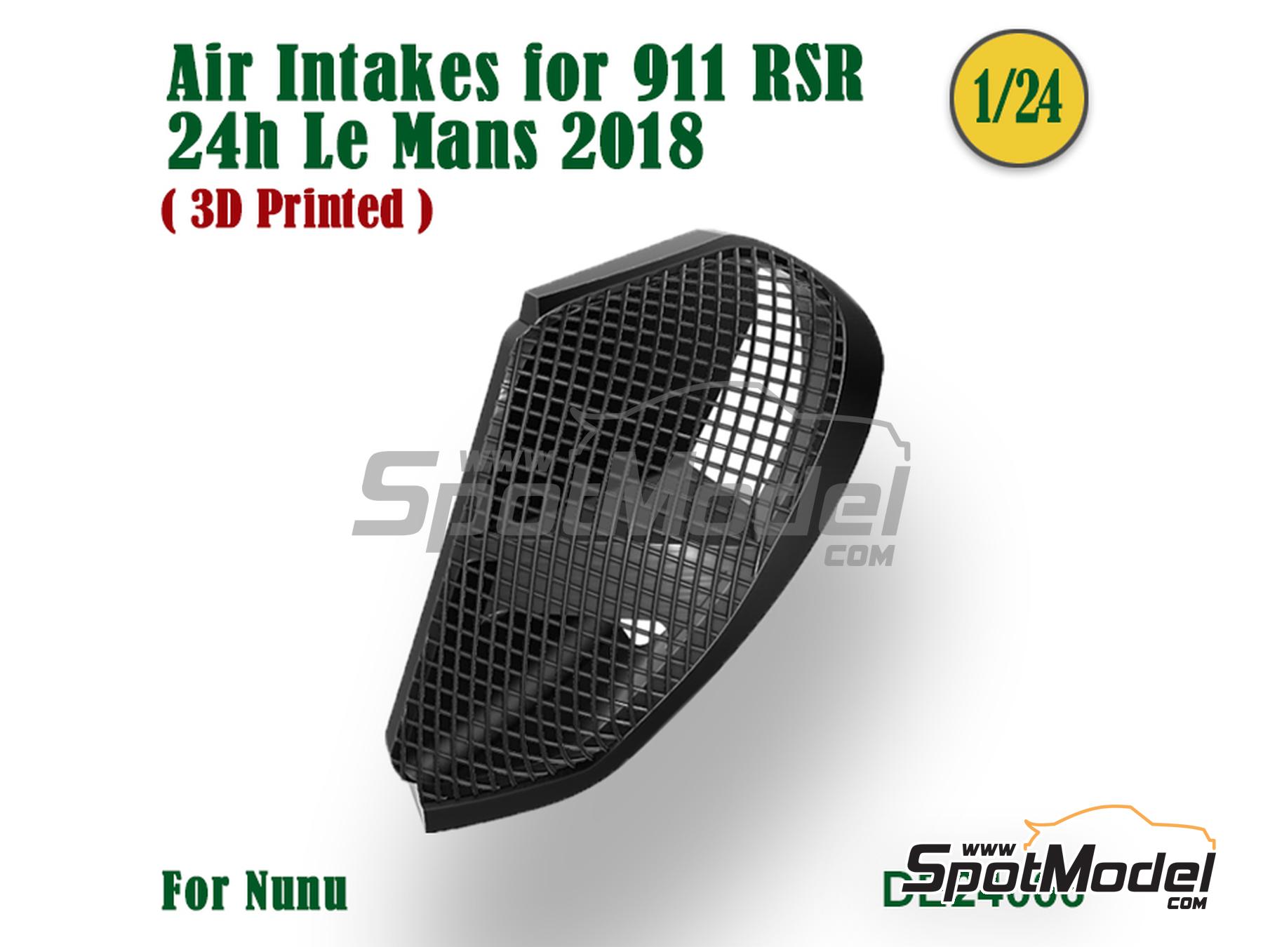 Image 1: Porsche 911 991 RSR GT3 Side air intake grilles | Detail in 1/24 scale manufactured by Fat Frog Models (ref.&nbsp;DE24006)