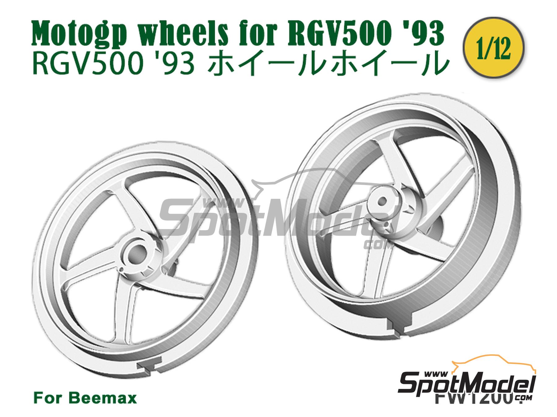 Image 1: Llantas de 5 radios para Suzuki RGV500 1993 | Llantas en escala&nbsp;1/12 fabricado por Fat Frog Models (ref.&nbsp;FW12001, tambien 4897049129016)