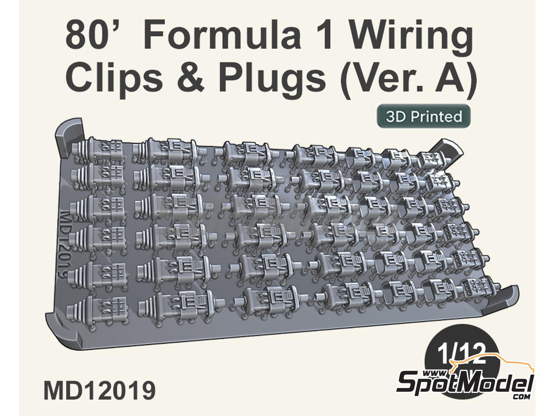 Image 1: Wiring clips and plugs for Formula 1 - 1980s - Version A | Detail in 1/12 scale manufactured by Fat Frog Models (ref.&nbsp;MD12019)