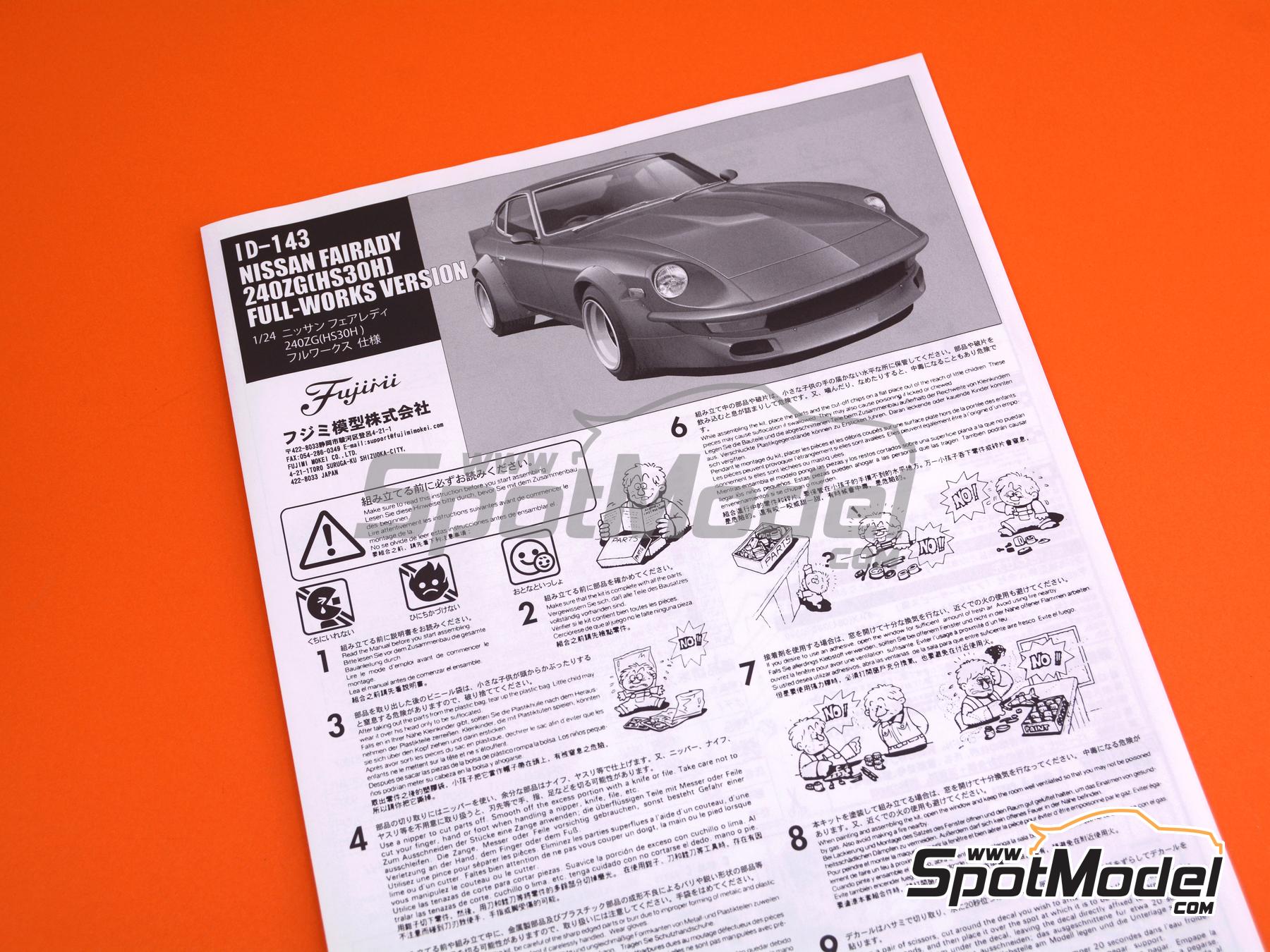 Image 14: Nissan Fairlady 240ZG Full Works Racing | Car scale model kit in 1/24 scale manufactured by Fujimi (ref. FJ04674, also 4968728046747, 04674 and ID-143)