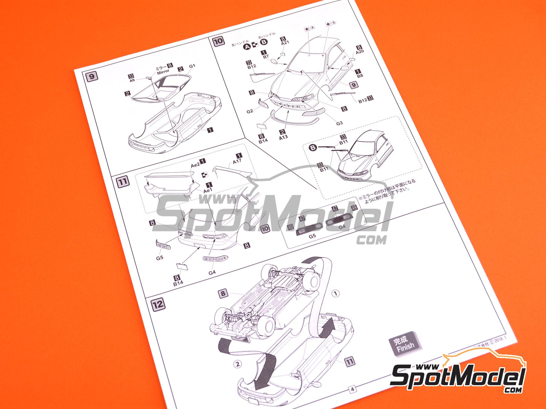 Image 14: Honda Integra Type R -  1995 | Maqueta de coche en escala&nbsp;1/24 fabricado por Fujimi (ref.&nbsp;FJ04709, tambien 4968728047096, 04709 y ID-21)