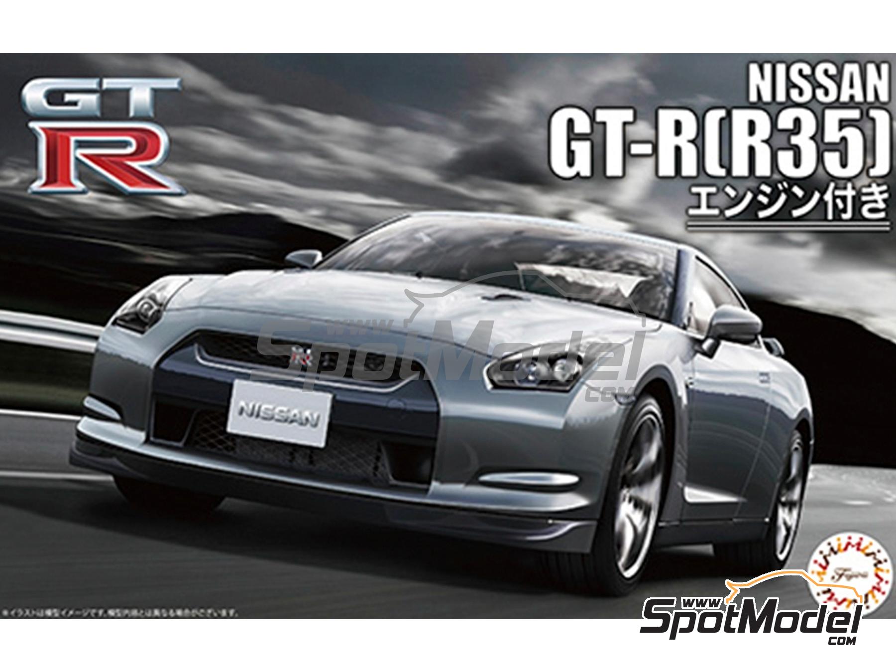 Image 1: Nissan Skyline GTR R35 con motor | Maqueta de coche en escala&nbsp;1/24 fabricado por Fujimi (ref.&nbsp;FJ04749, tambien 4968728047492, 04749 y ID-131)