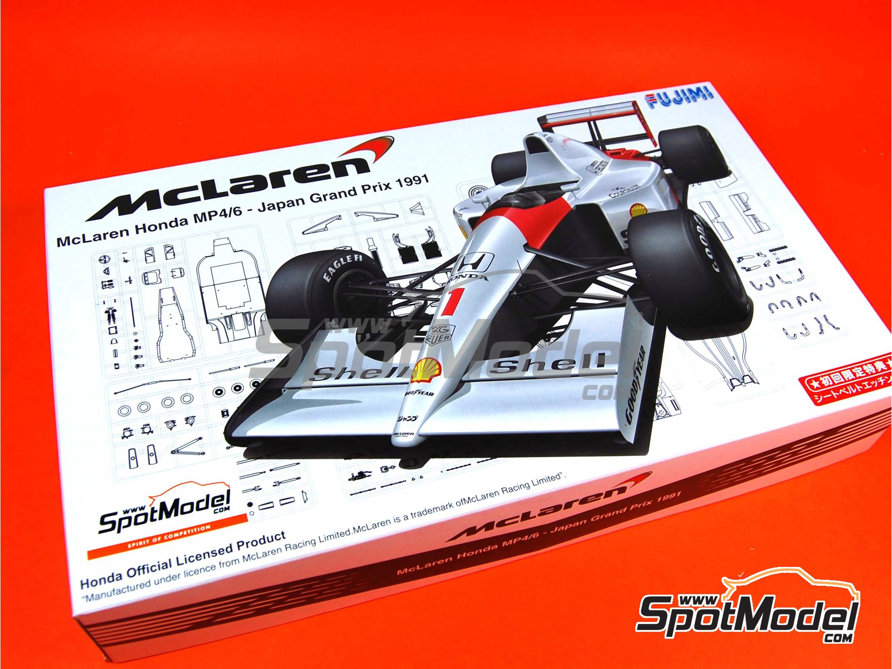 Fujimi: Model car kit 1/20 scale - McLaren Honda MP4/6 McLaren Racing