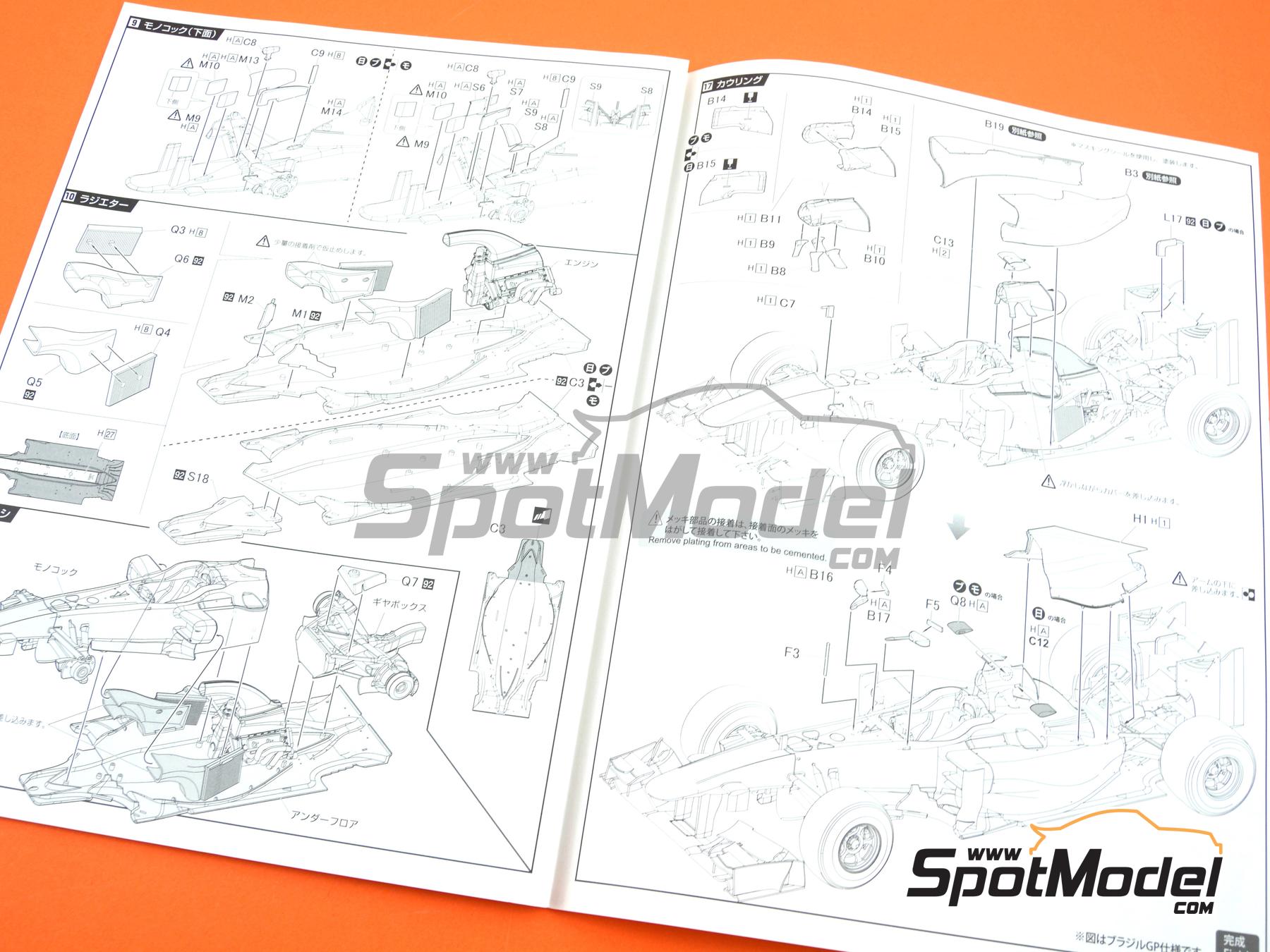Image 14: Sauber C30 Sauber F1 Team sponsored by NEC Disensa - Brazilian Formula 1 Grand Prix, Japanese Formula 1 Grand Prix, Monaco Formula 1 Grand Prix 2011 | Car scale model kit in 1/20 scale manufactured by Fujimi (ref. FJ09208, also 4968728092089 and 09208)