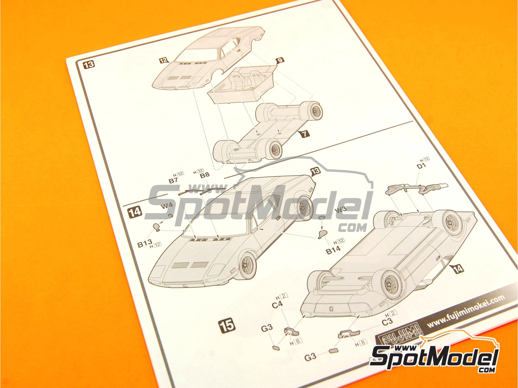 Image 3: De Tomaso Pantera GTS | Car scale model kit in 1/24 scale manufactured by Fujimi (ref.&nbsp;FJ125534, also 4968728125534, 125534 and RS-90)